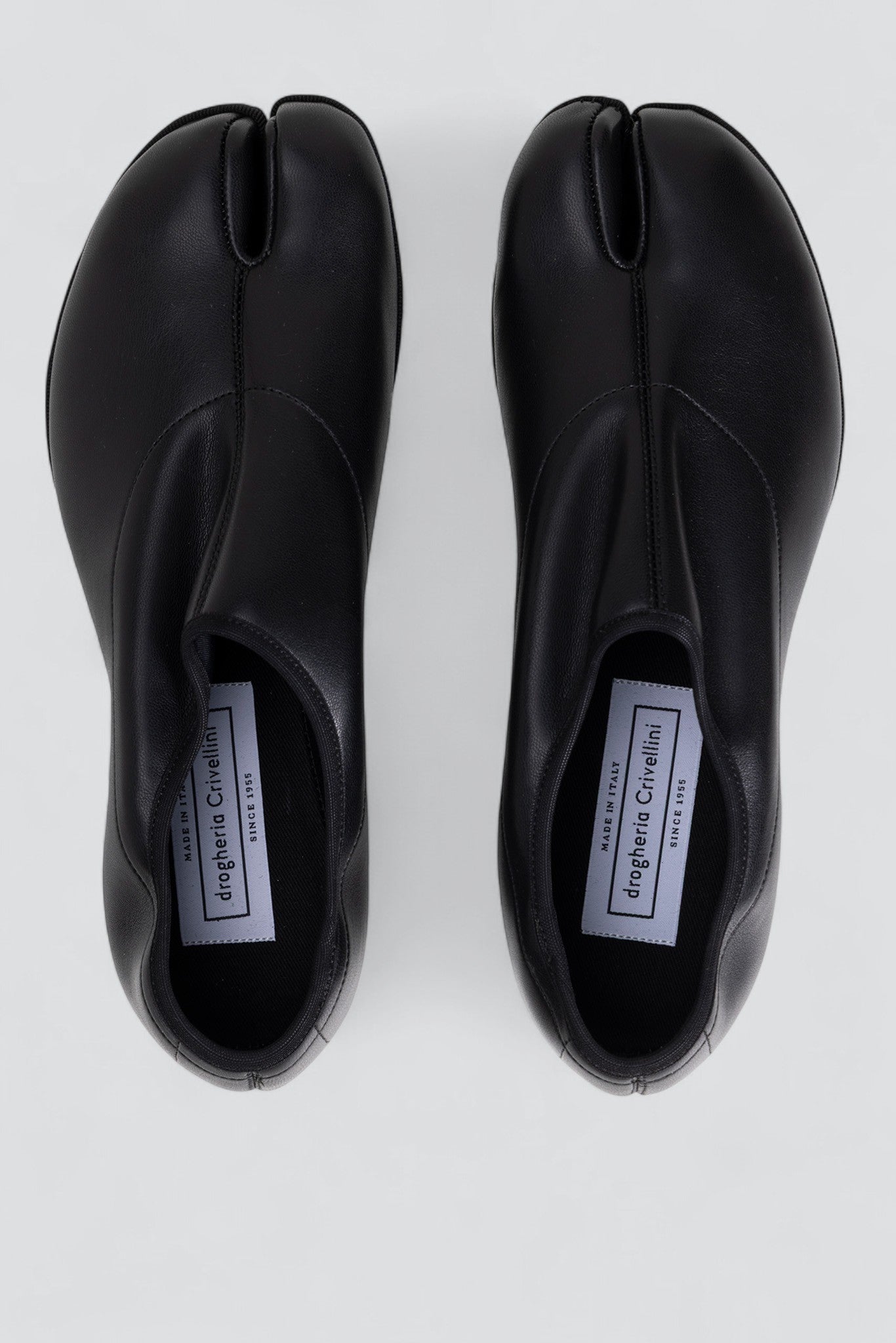 Black Faux Nappa Stretch Fu-Tabi Bootie