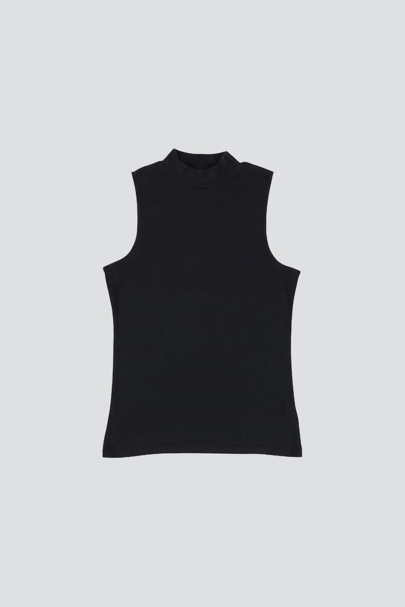 Black Mariposa Sleeveless Mock Tee