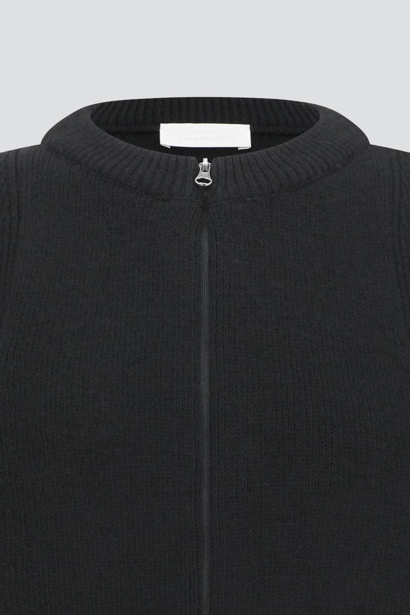 Black Cut Out Round Neck Cardigan