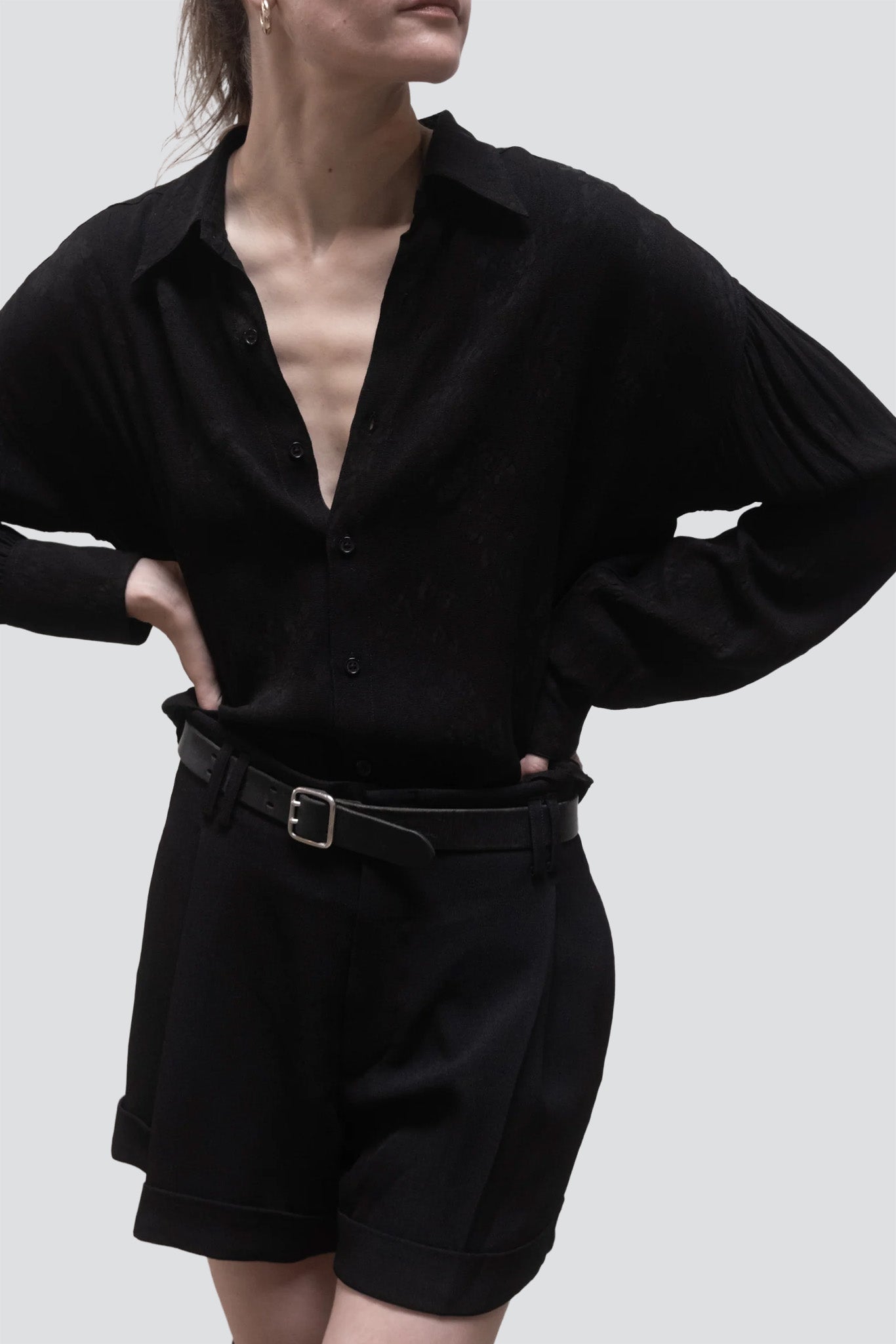 Black Floral Arc Shirt