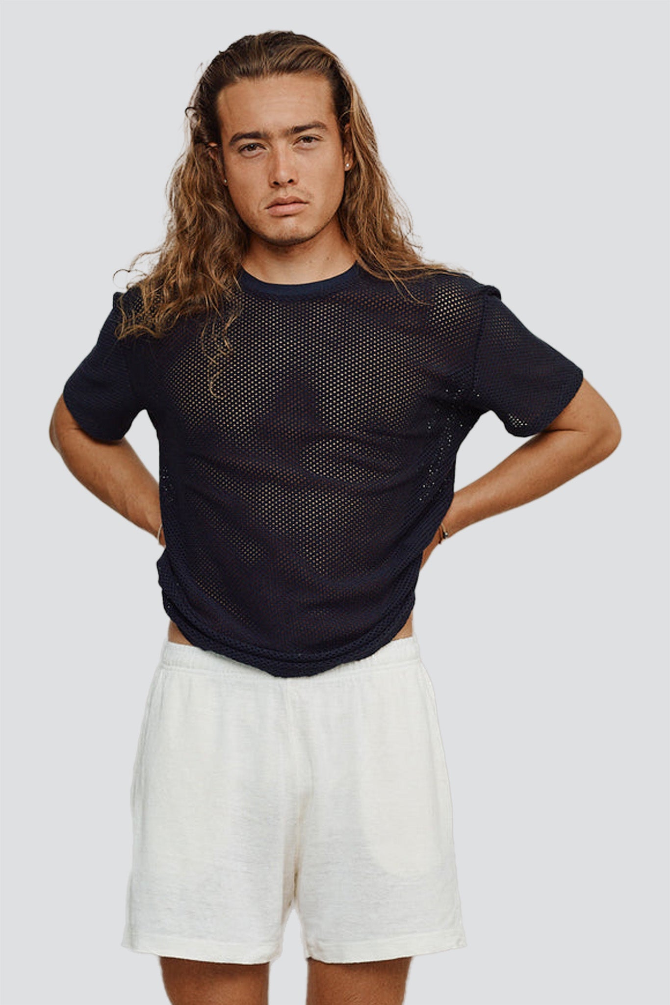 Black Highline Mesh Tee