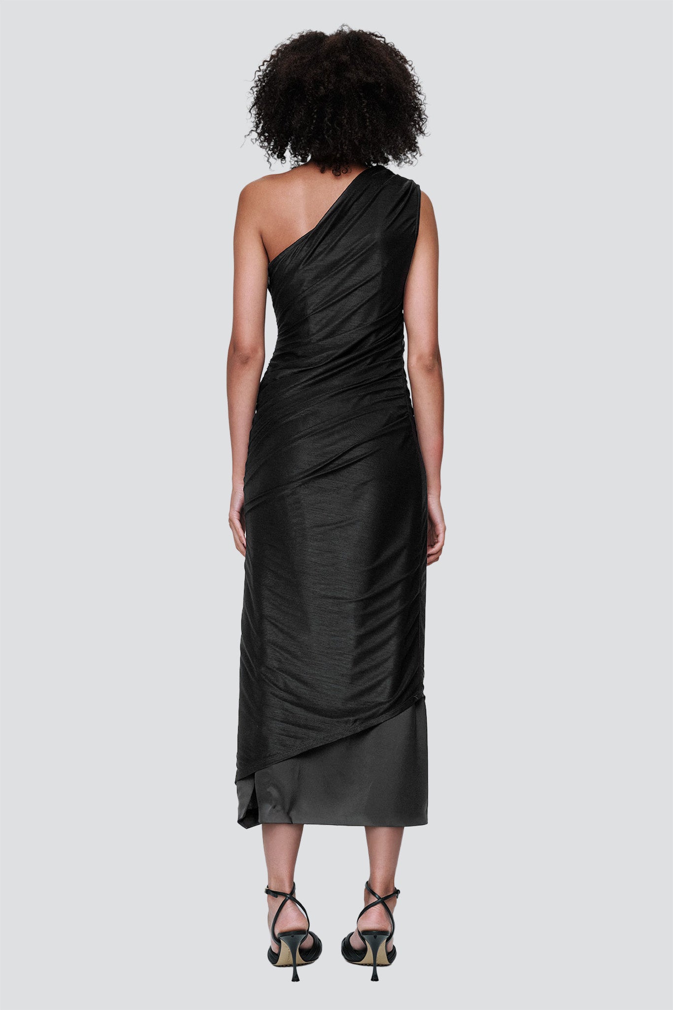 Black Eva One Shoulder Maxi Dress