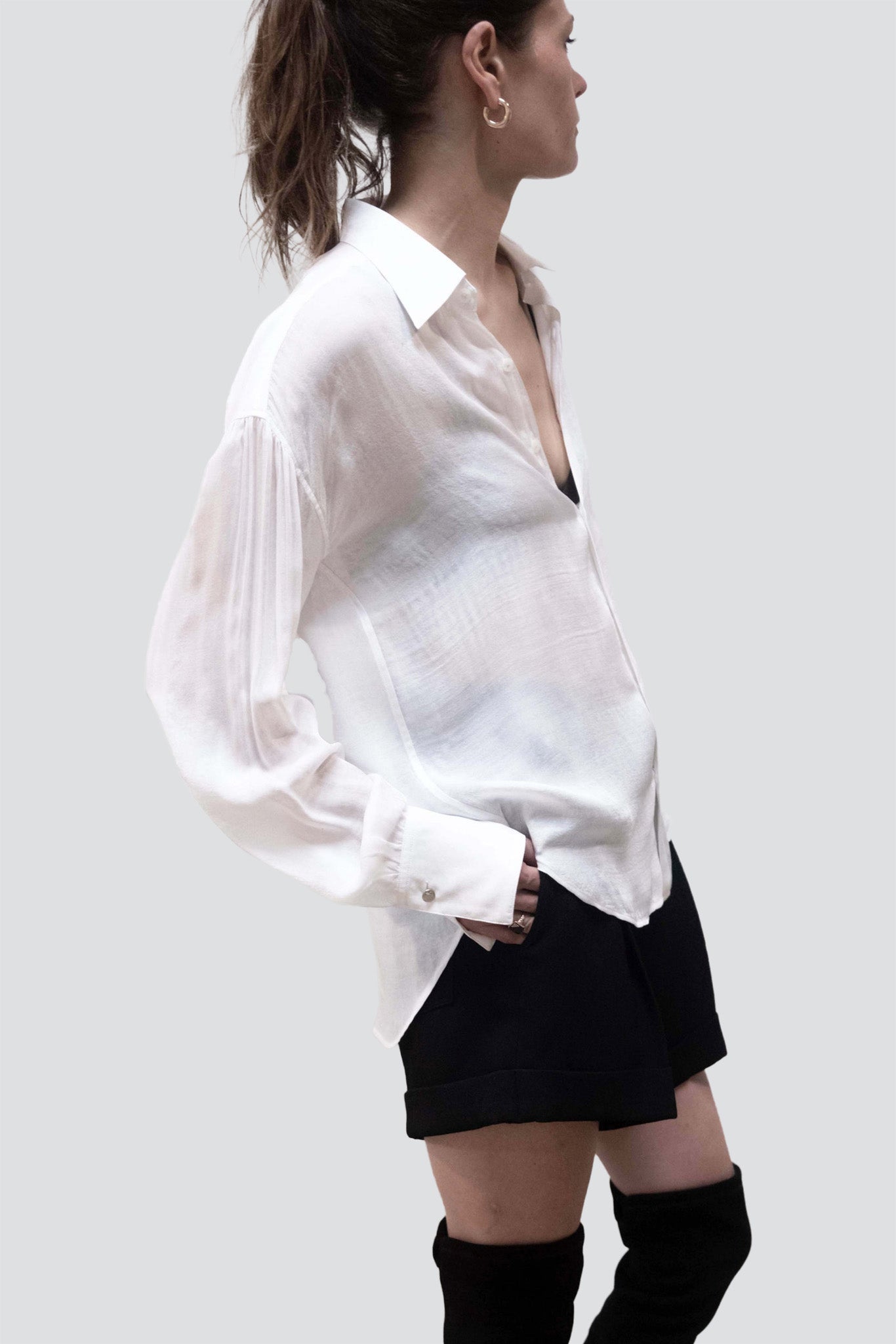 White Silk Arc Shirt