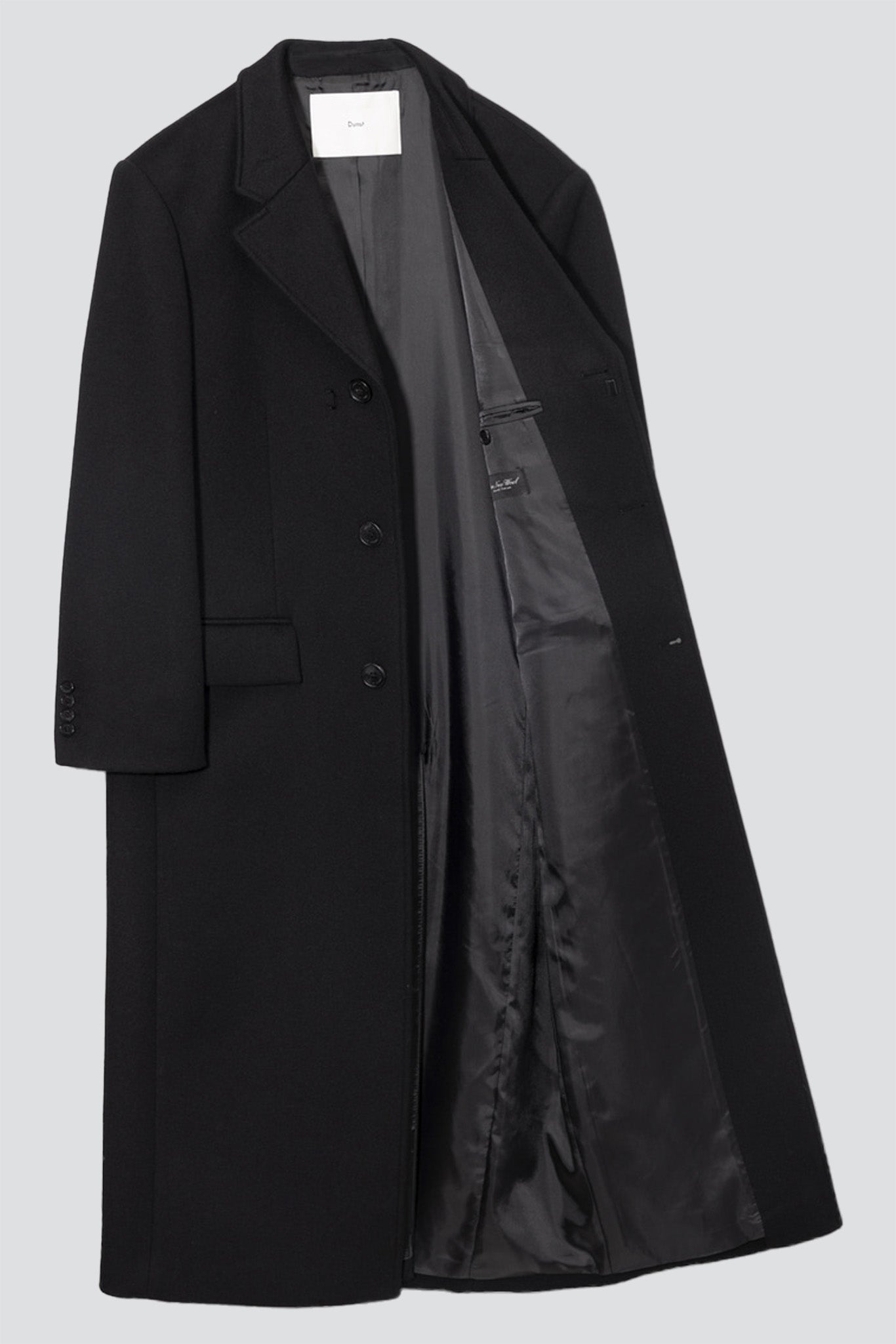 Black Unisex 2 Way 3 Button Cashmere Coat