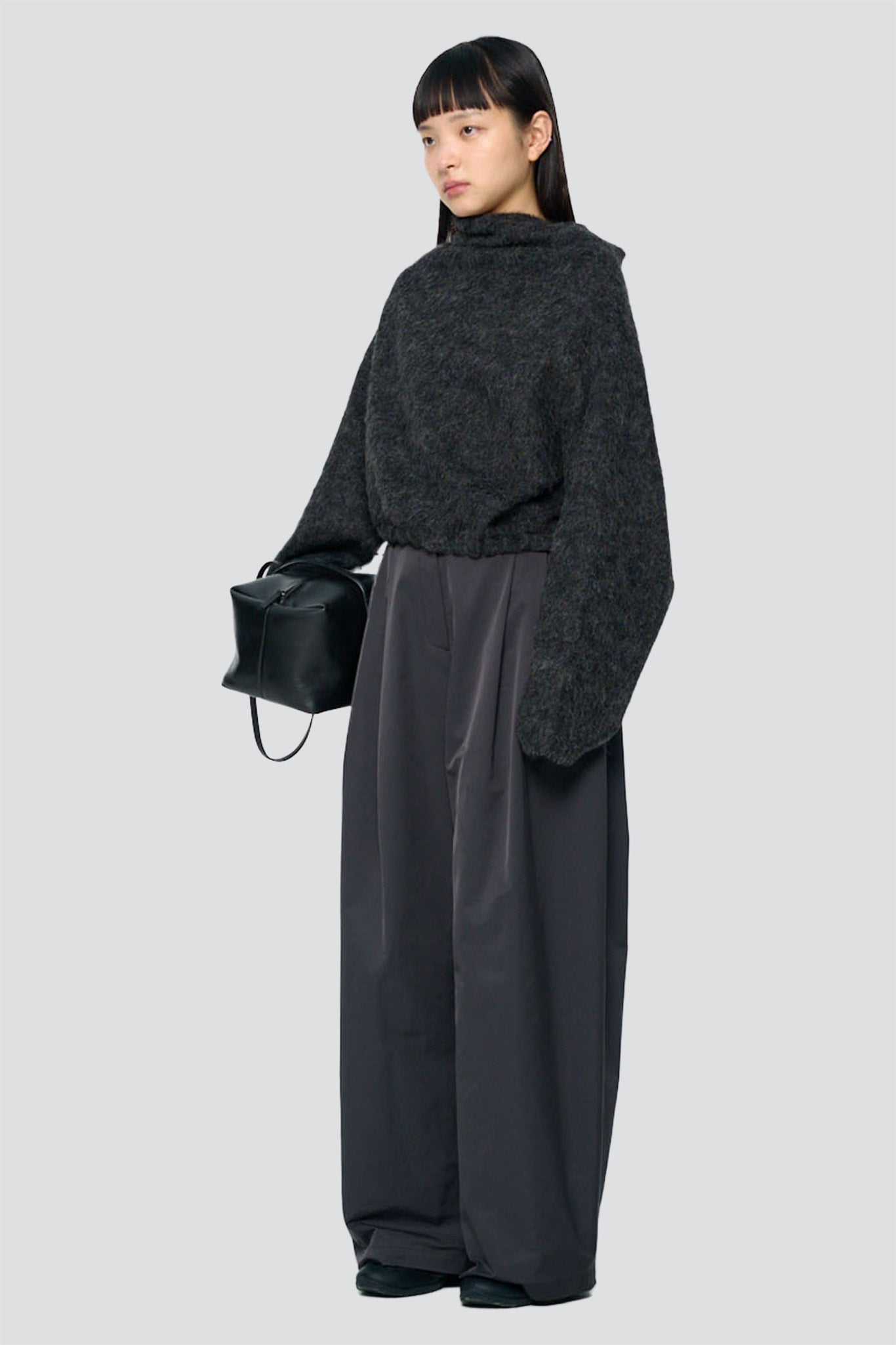 Charcoal Two Tuck Balloon Pants