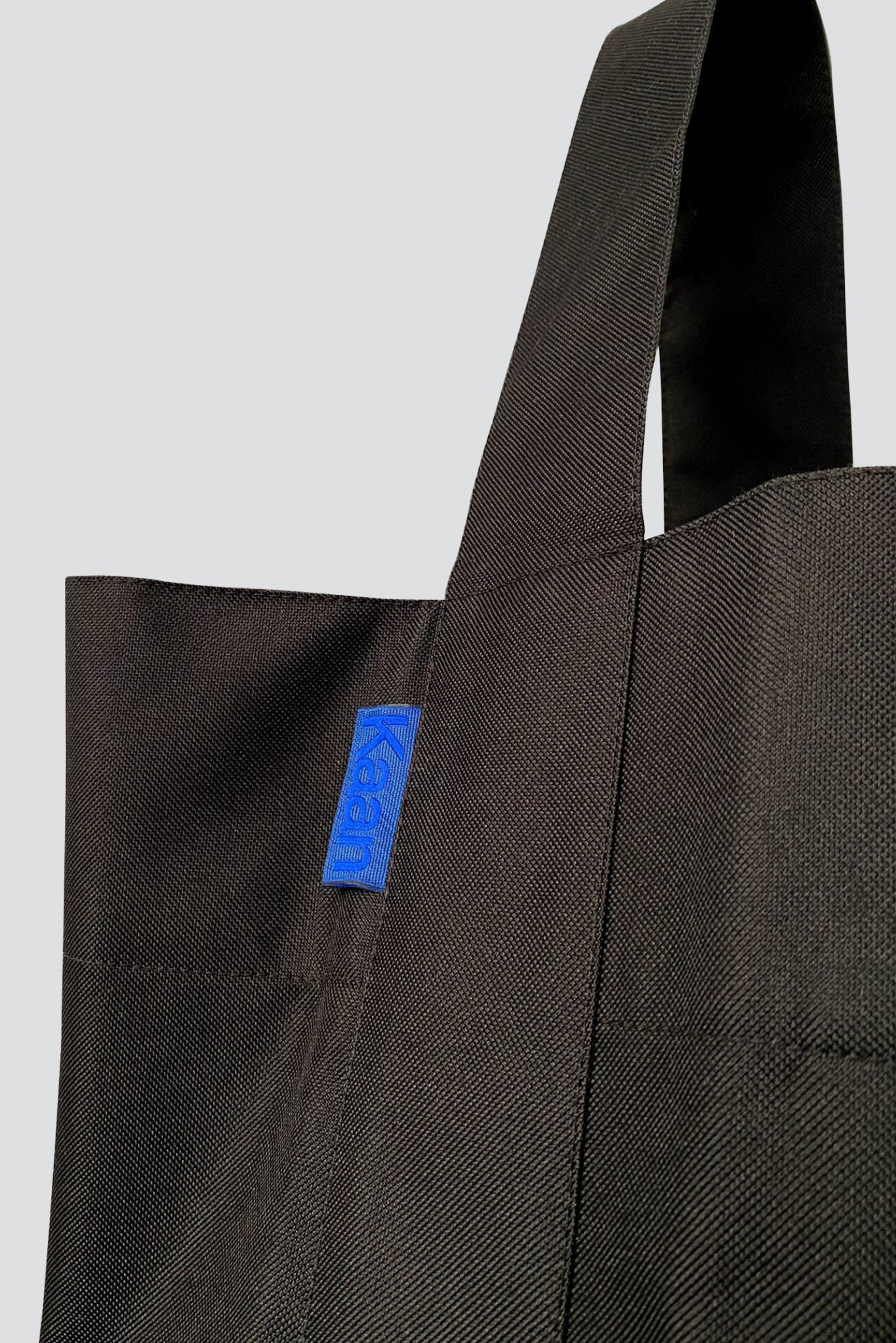 Black Water Repellant Midi Bucket Tote