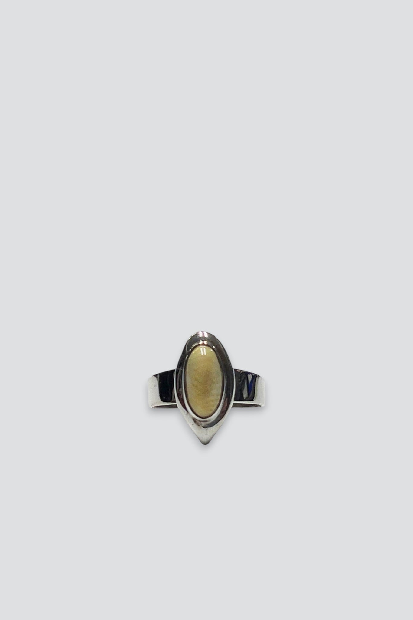 Sterling Silver Ivory Pointed Oval Signet Ring