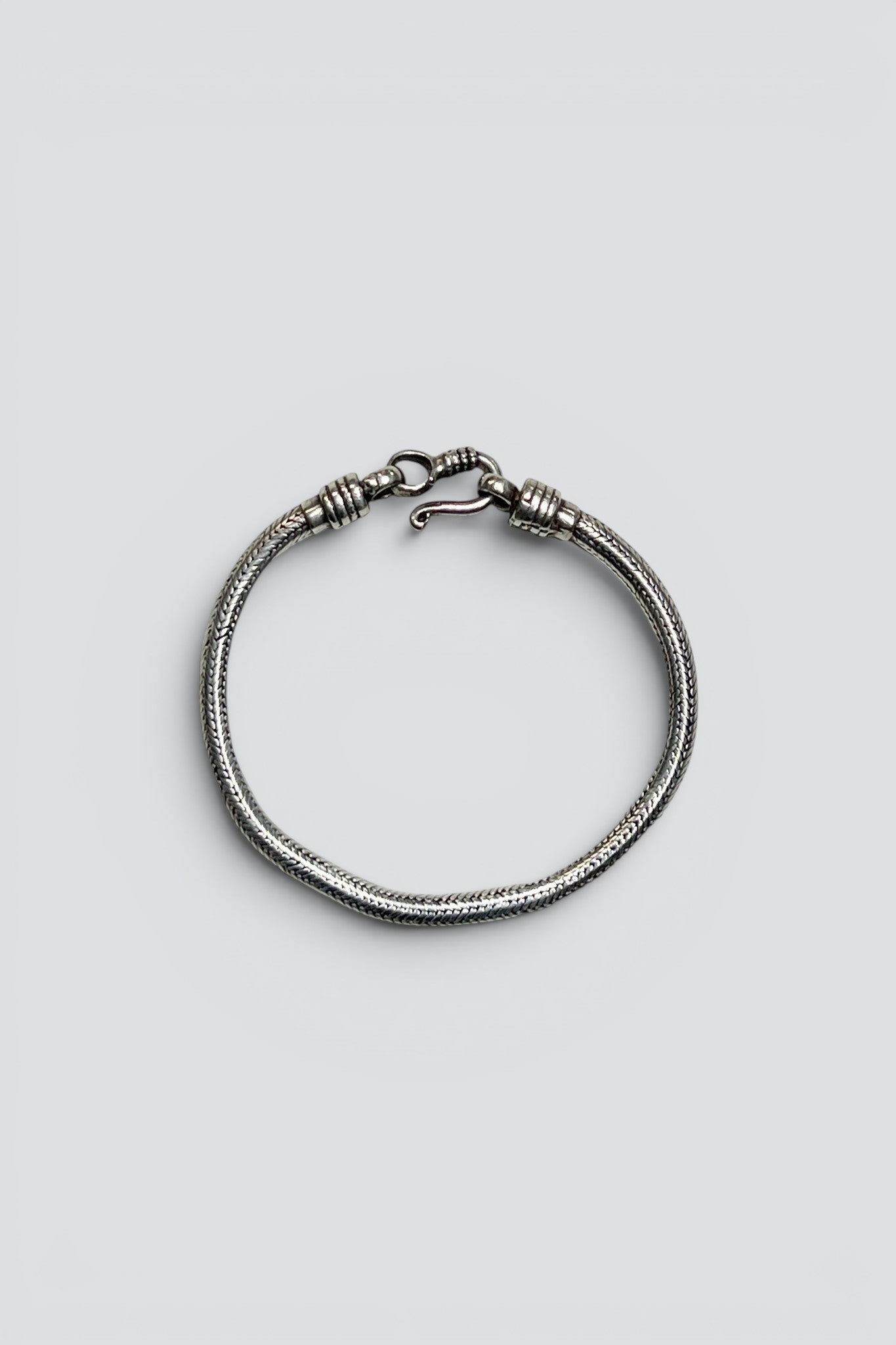Sterling Silver Heavy Snake Chain Hook Bracelet