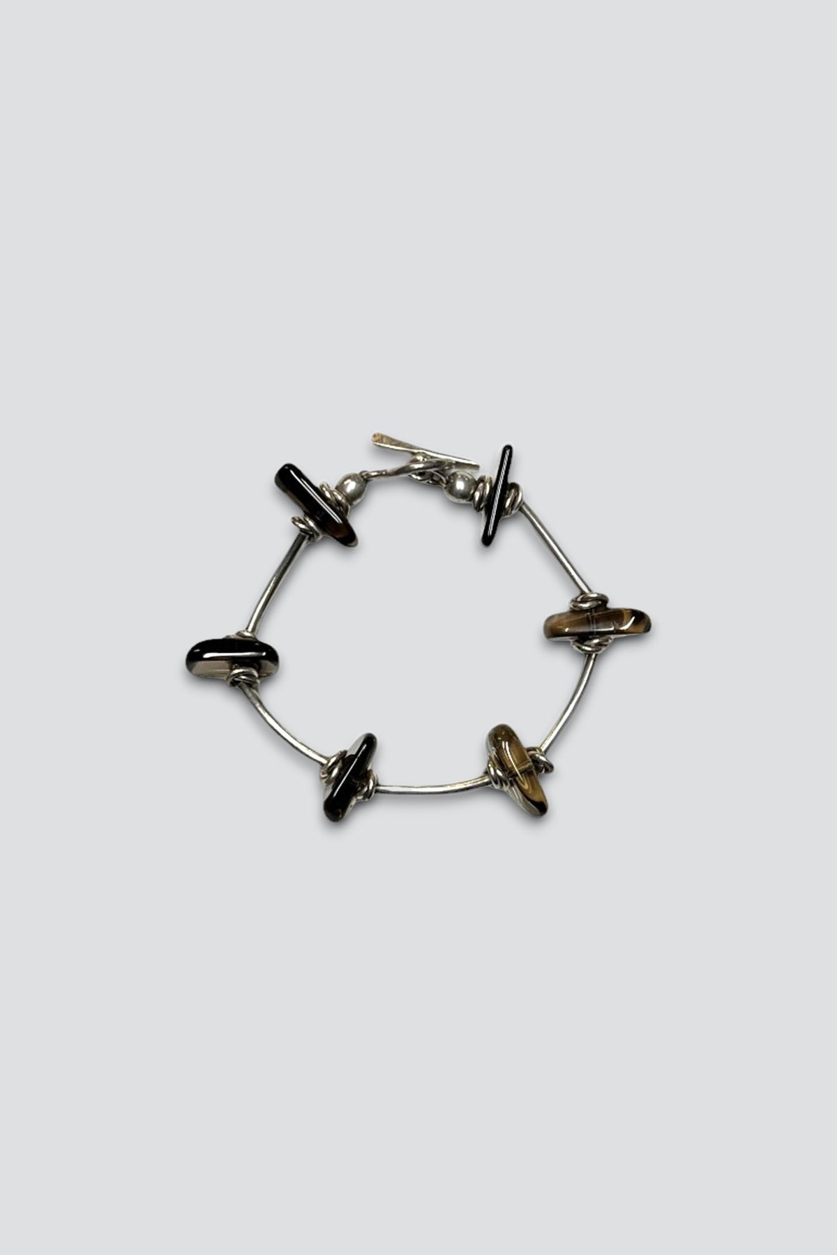 Sterling Silver Smoky Quartz Gem Bracelet