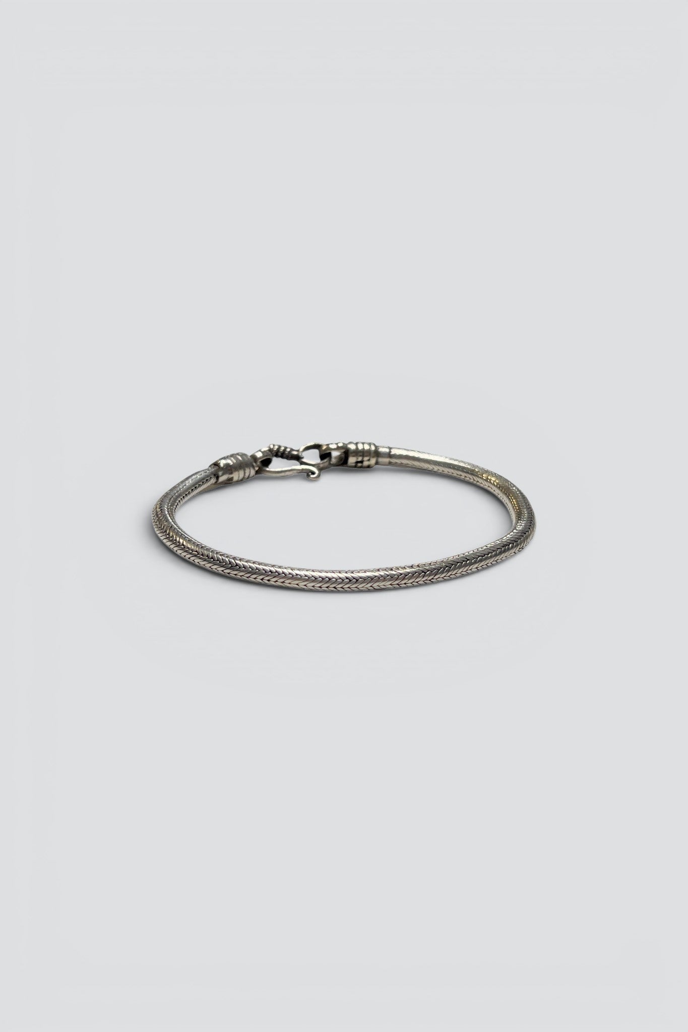 Sterling Silver Heavy Snake Chain Hook Bracelet