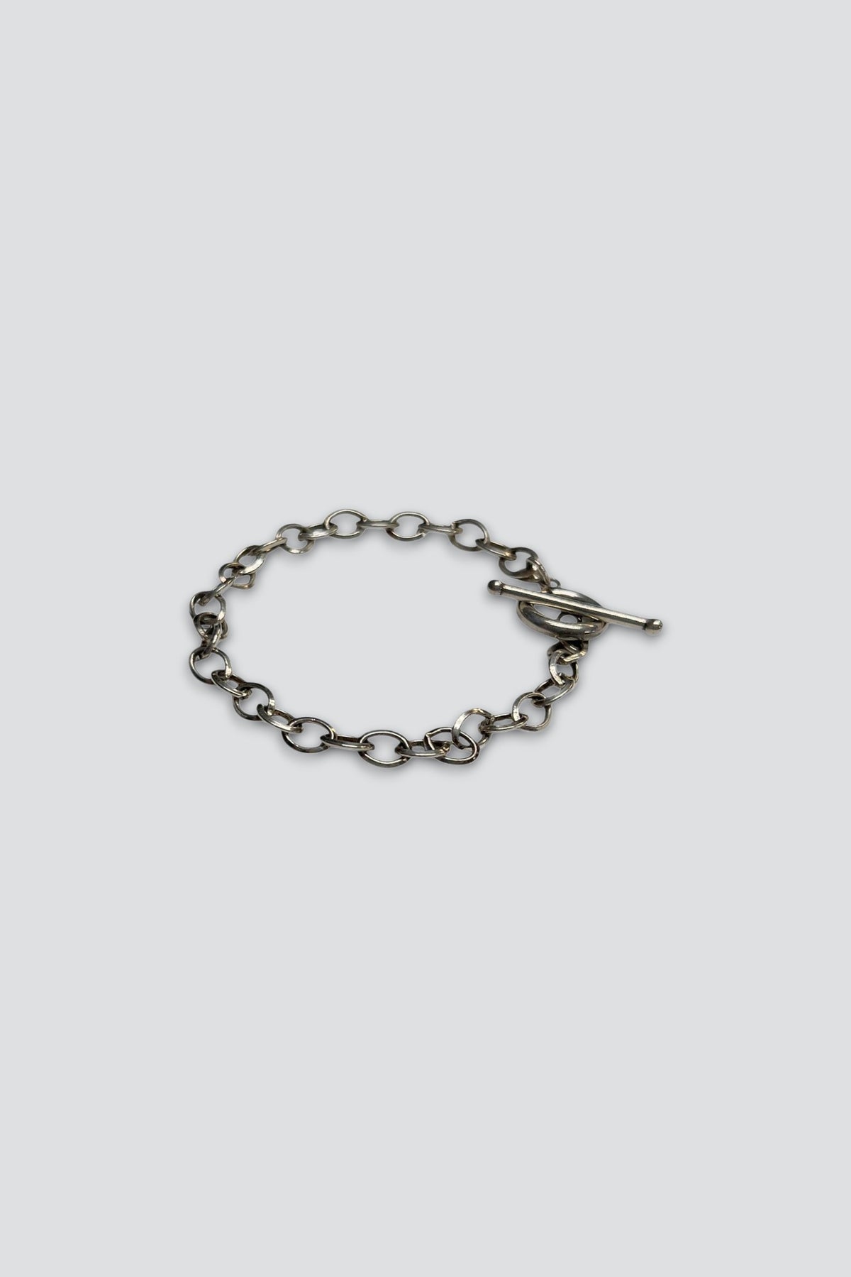 Sterling Silver Cable Link Toggle Bracelet