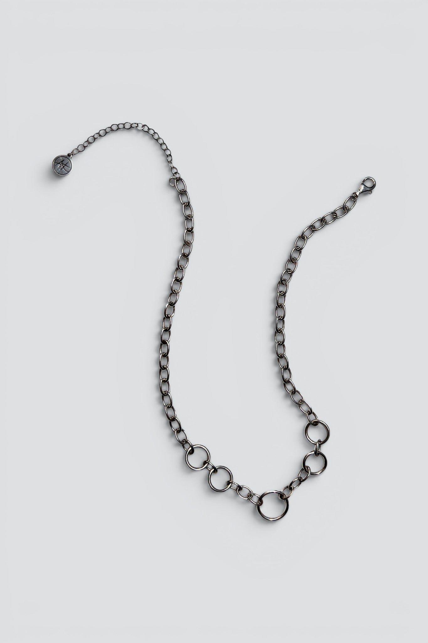 Sterling Silver Wide Circle Link Chain Necklace
