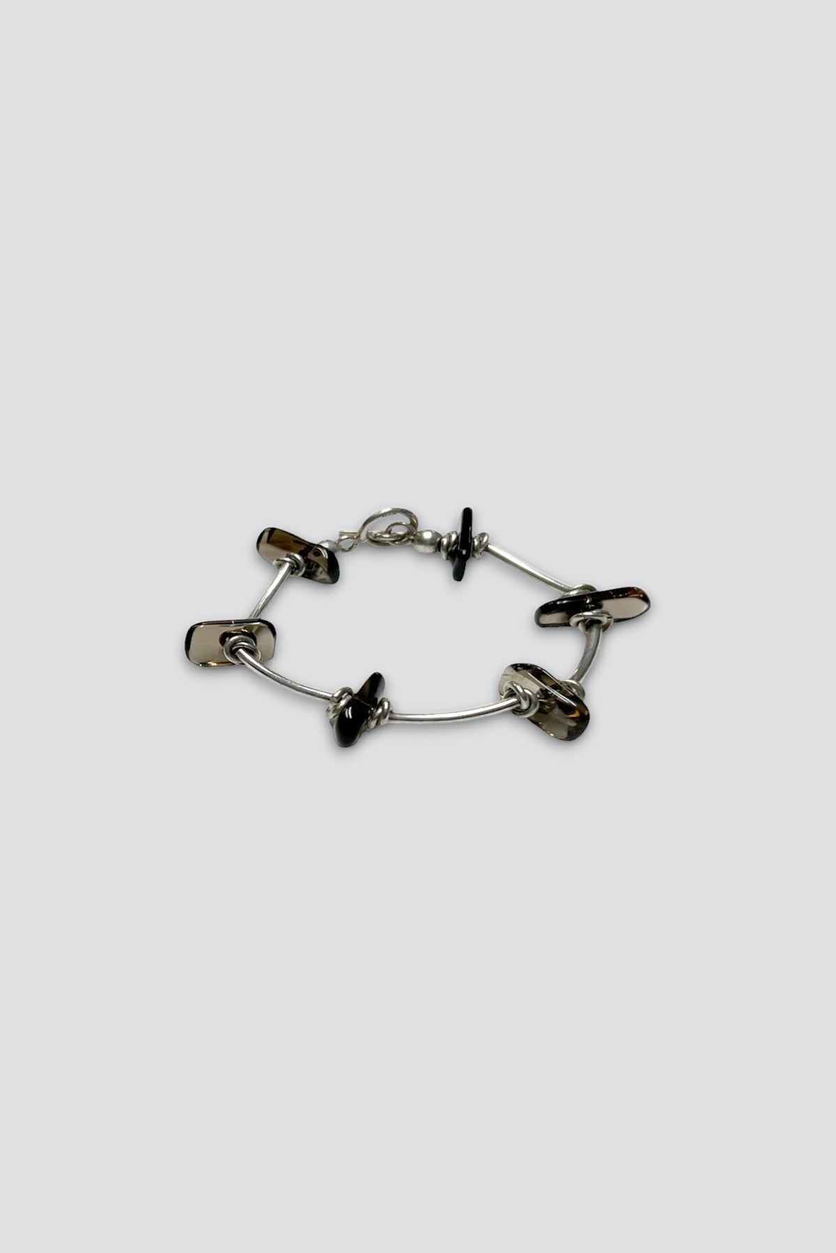 Sterling Silver Smoky Quartz Gem Bracelet