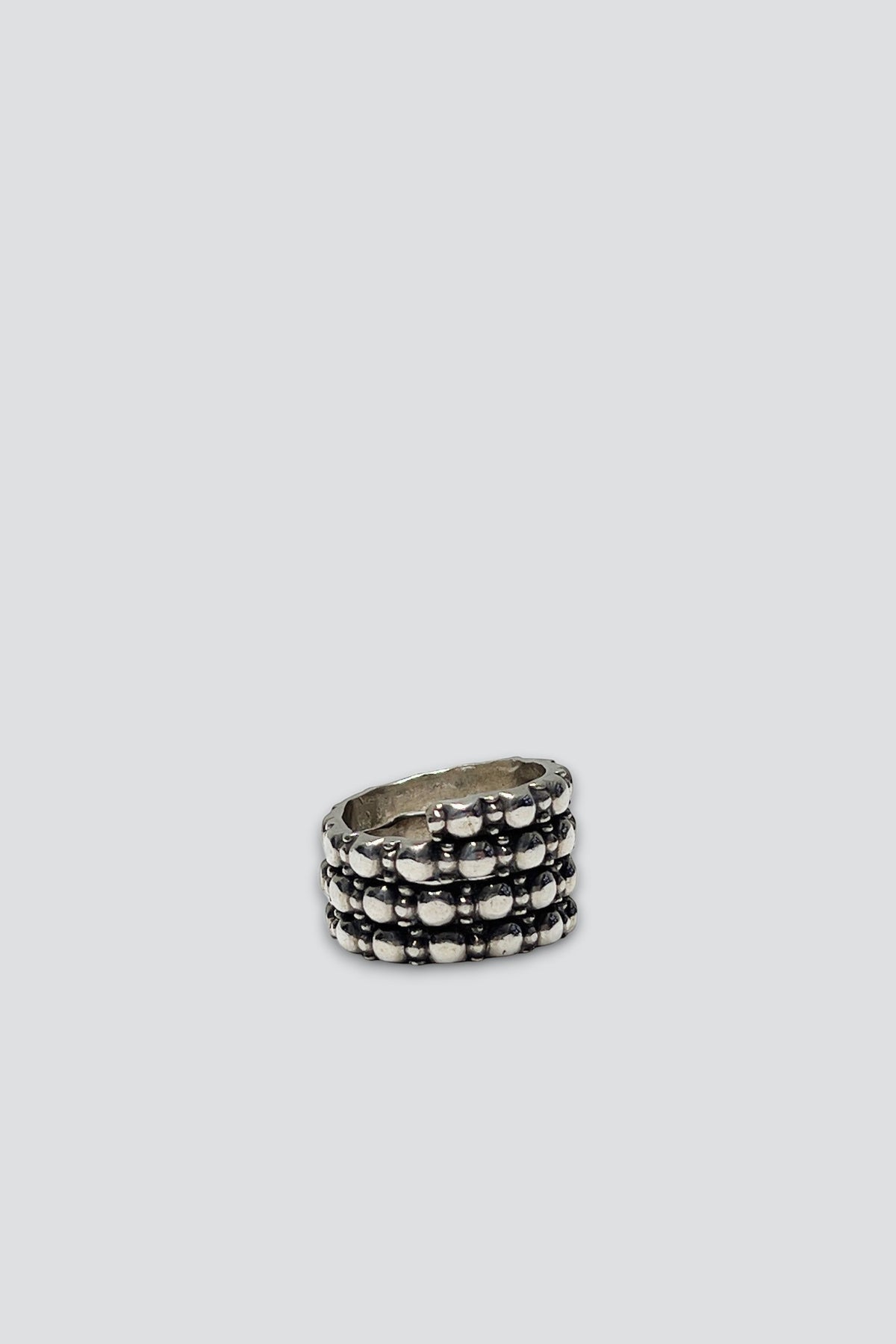 Sterling Silver Beaded Row Ring