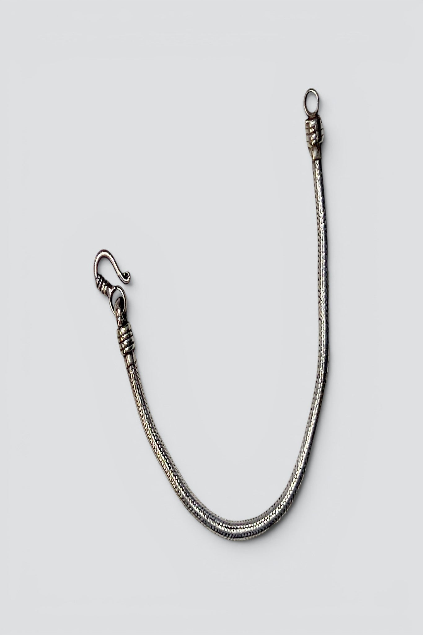 Sterling Silver Heavy Snake Chain Hook Bracelet