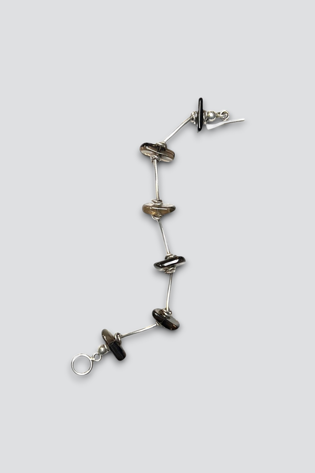 Sterling Silver Smoky Quartz Gem Bracelet