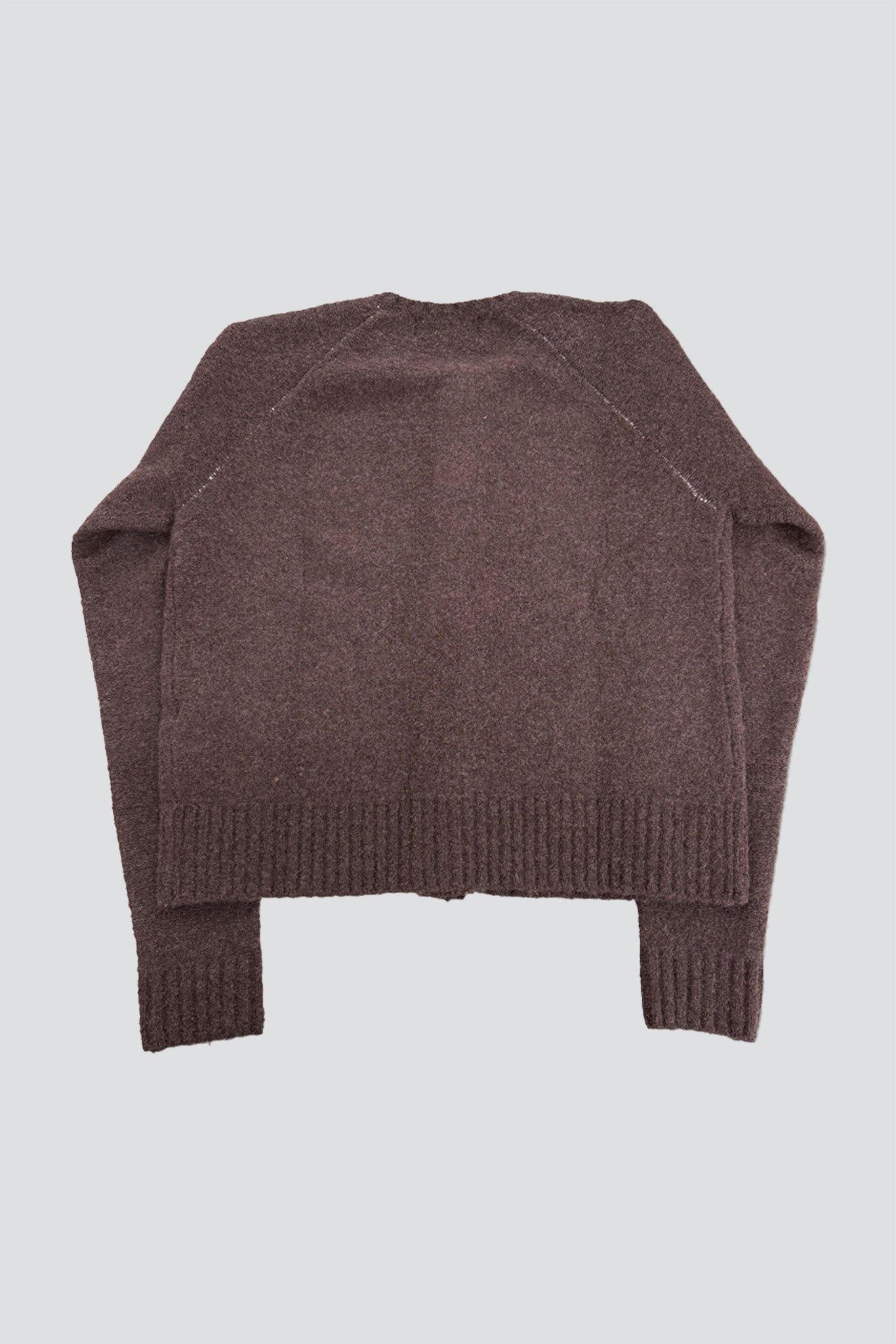 Brown Placket Button Down Knit Cardigan