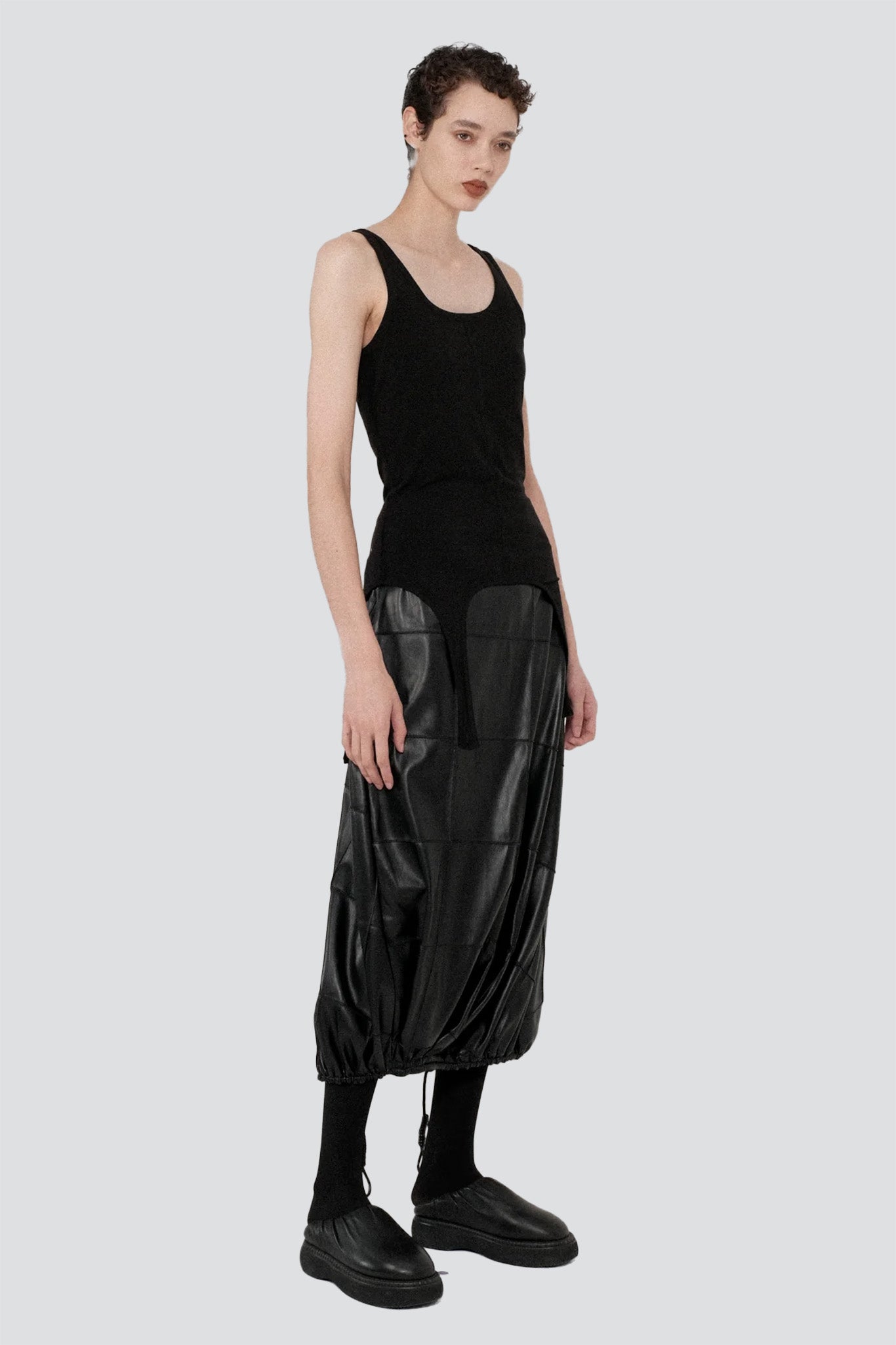 Black Tencel Jersey Convertible Tank Top
