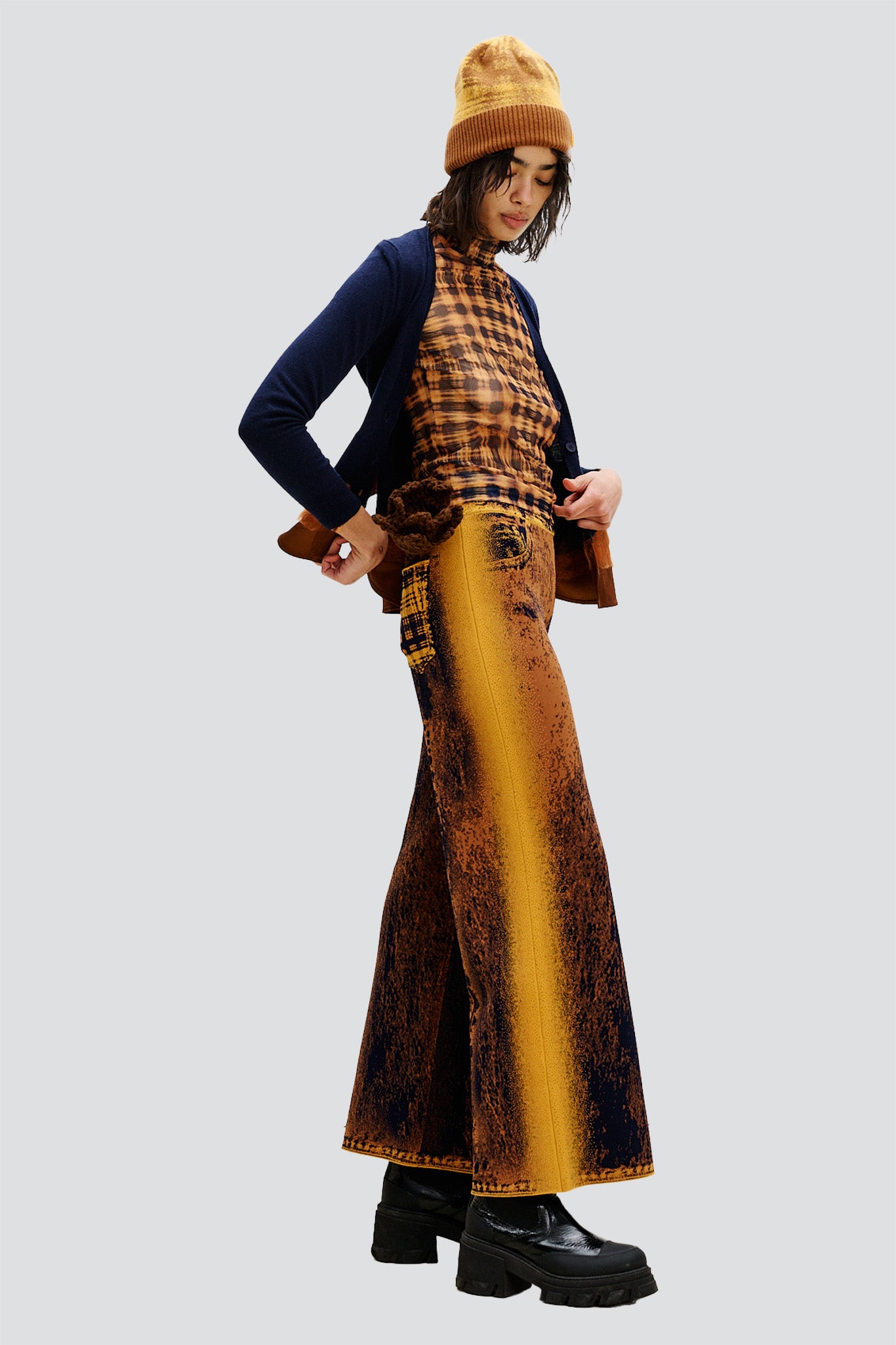 Brown Zahra Wide Leg Pants