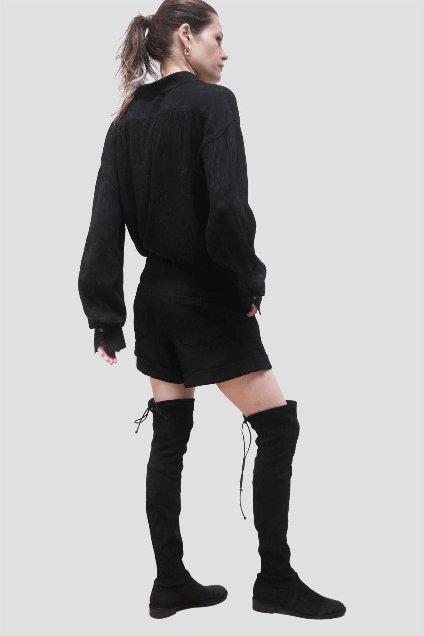 Black Floral Arc Shirt