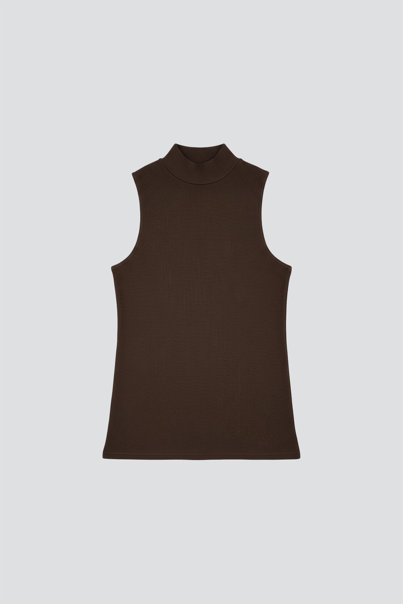 Coffee Bean Mariposa Sleeveless Mock Tee