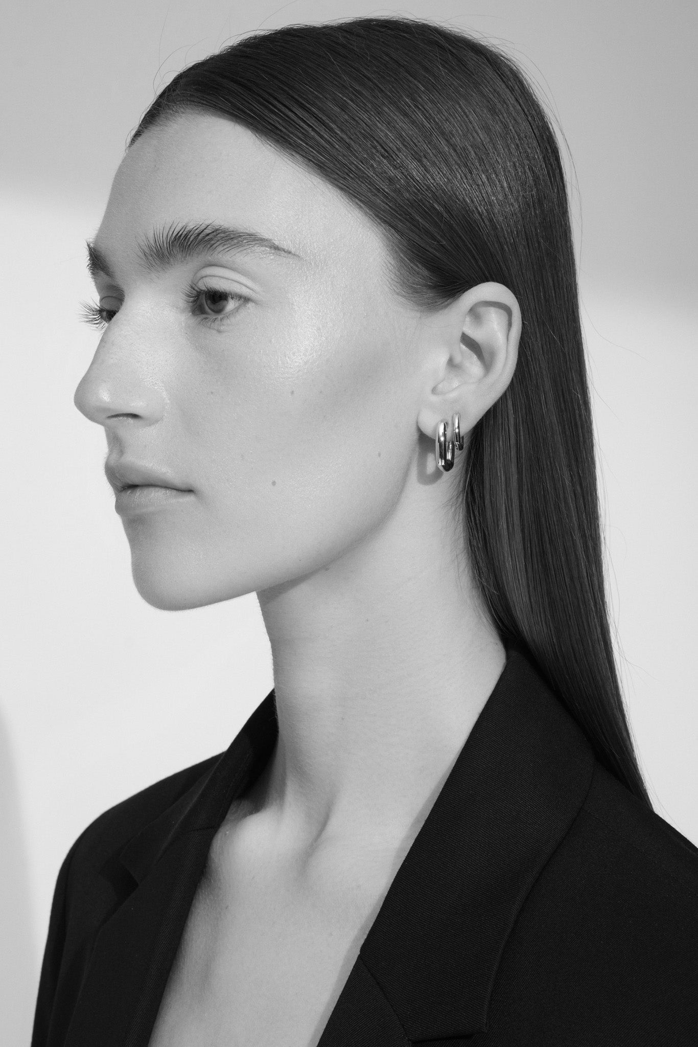 Silver Frame Hoops Small