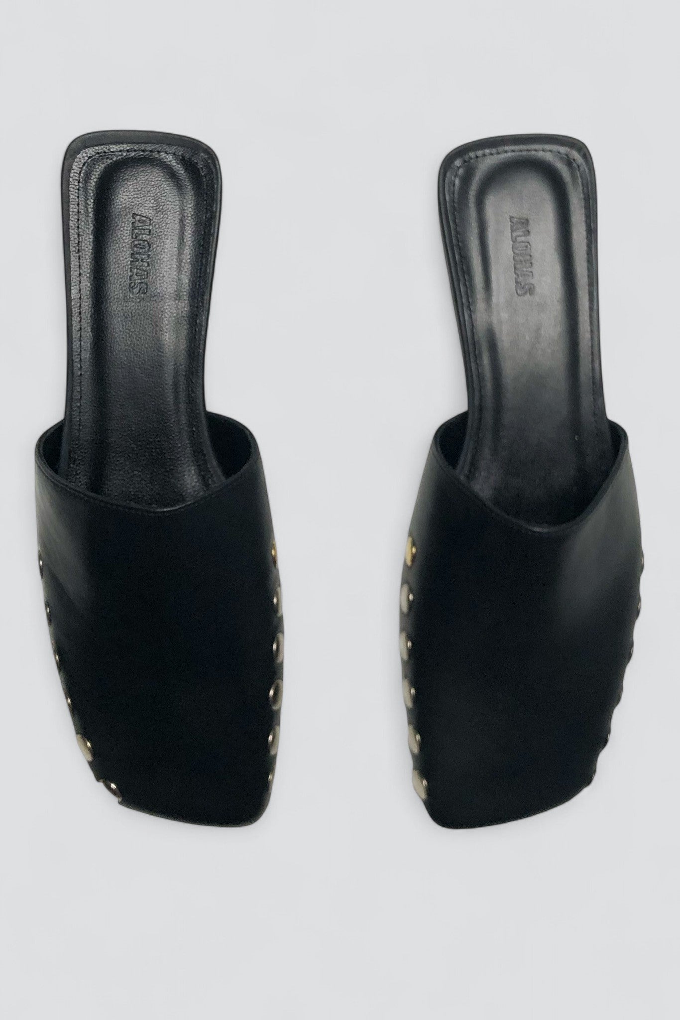 Black Kelly Leather Mules