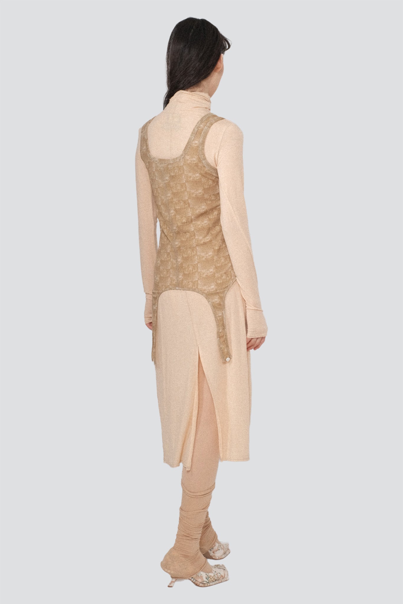 Caramel Crinkle Jersey Convertible Tank Top