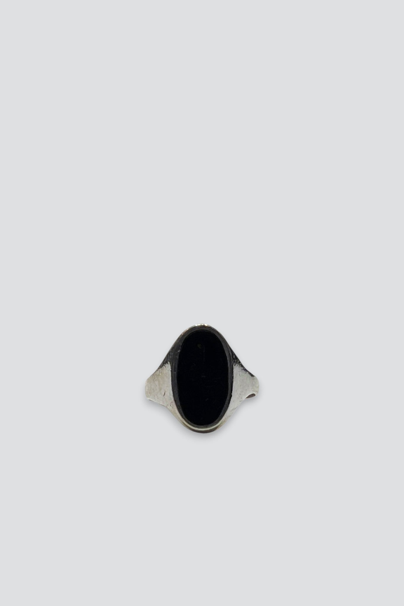 Sterling Silver Onyx Oval Signet Ring