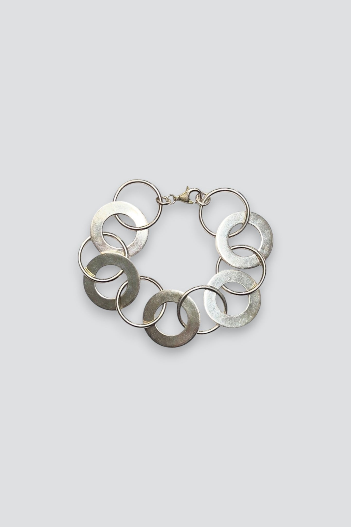 Sterling Silver Multi Disc Link Bracelet