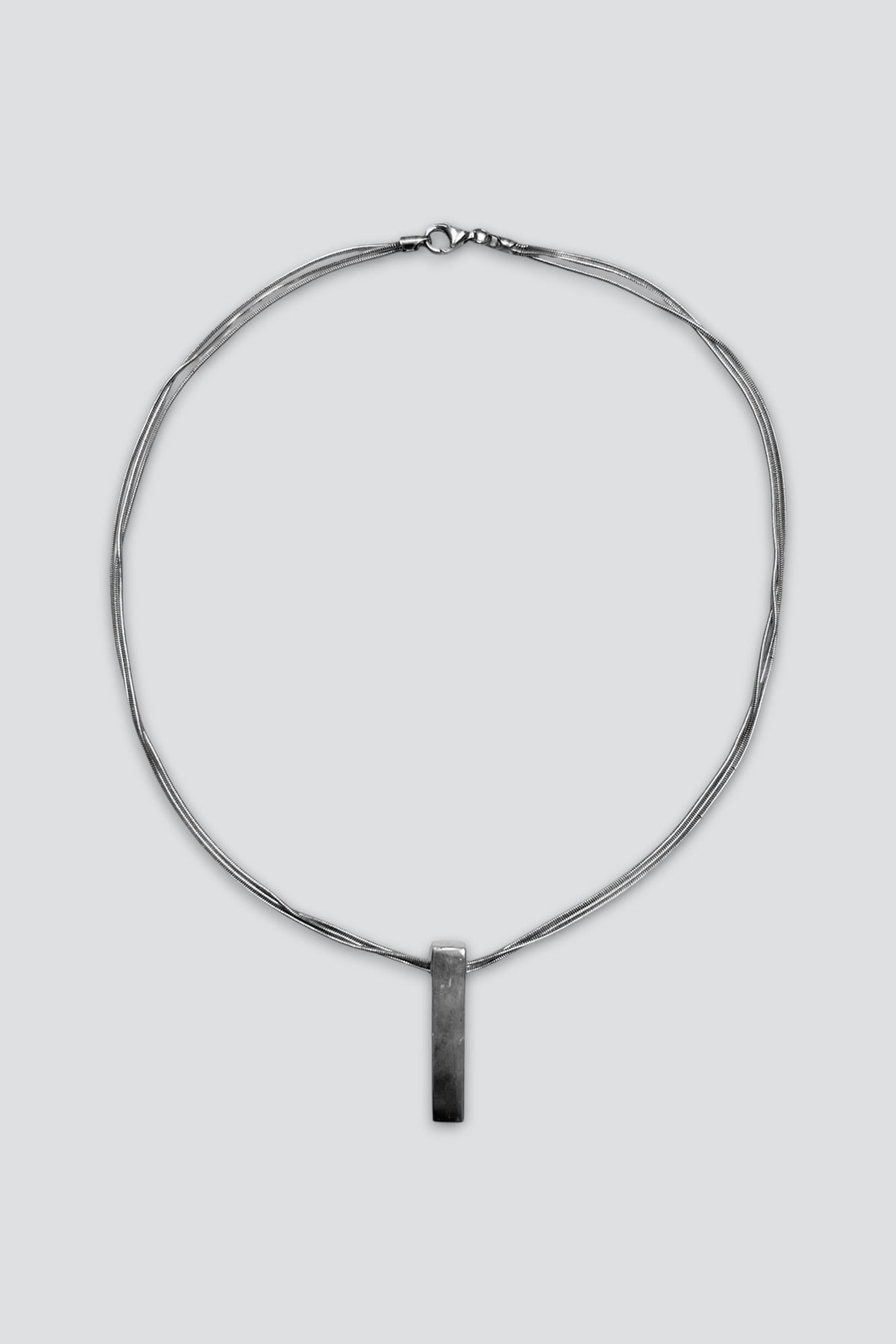 Sterling Silver Double Strand Bar Slider Necklace