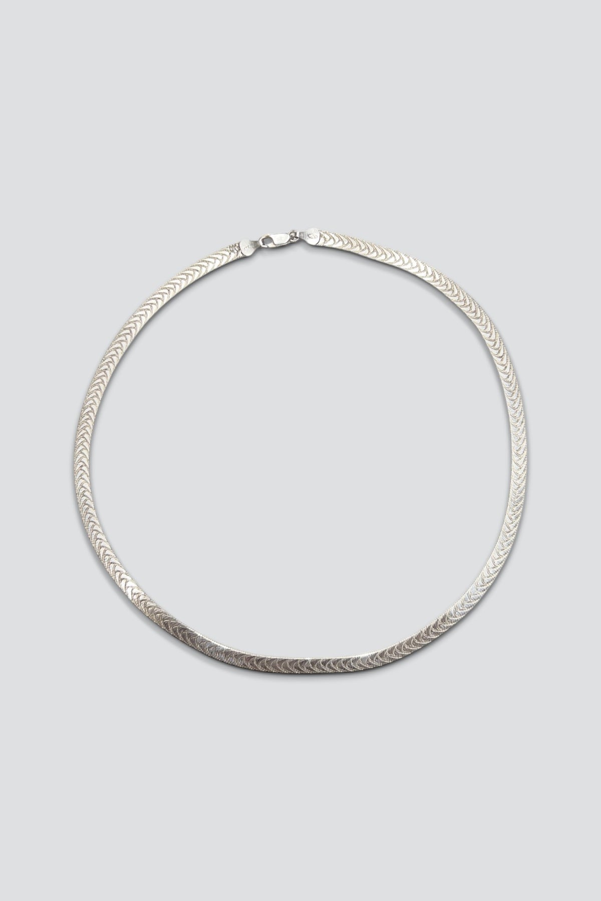 Sterling Silver Herringbone Chain Necklace