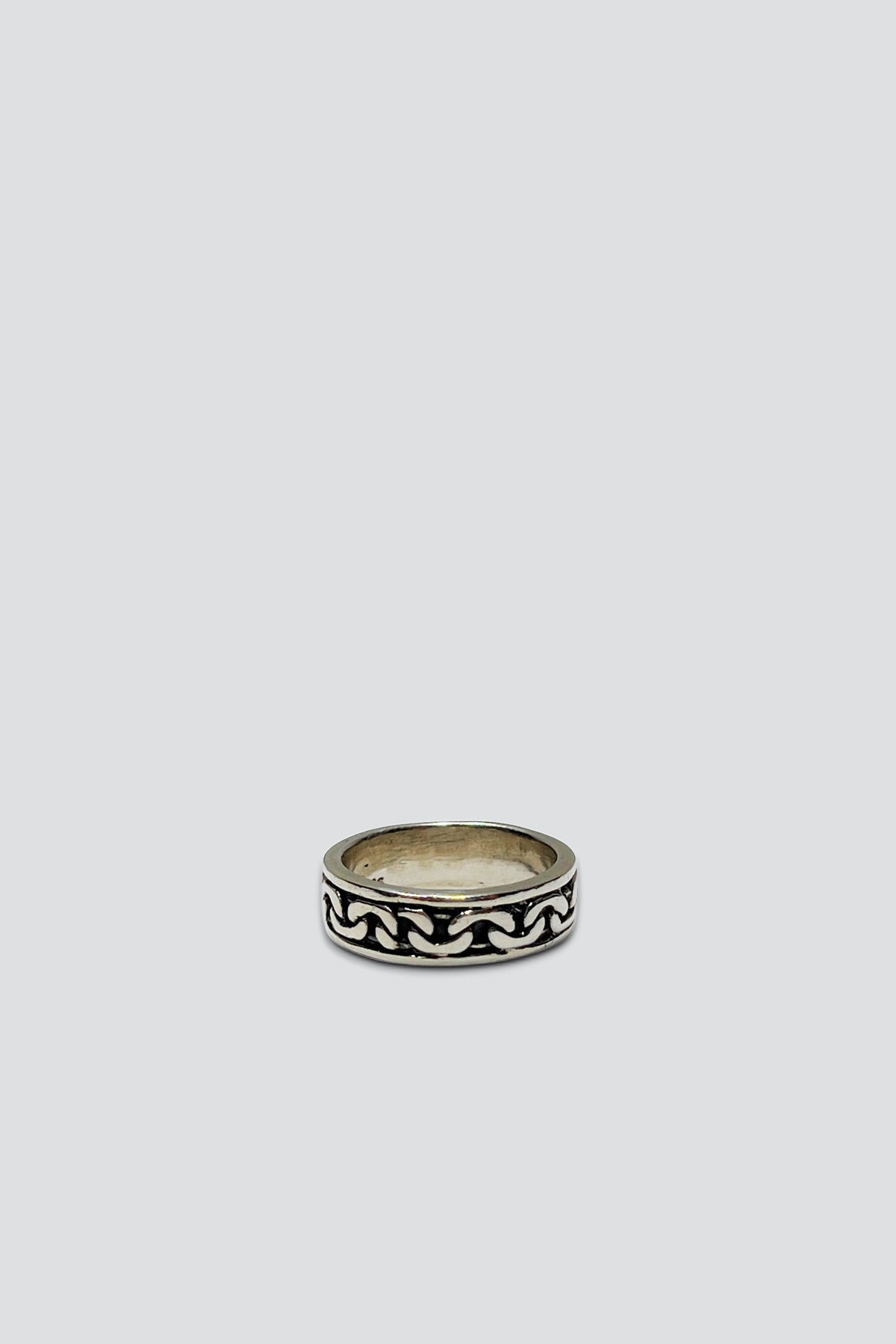 Sterling Silver Engraved Link Ring