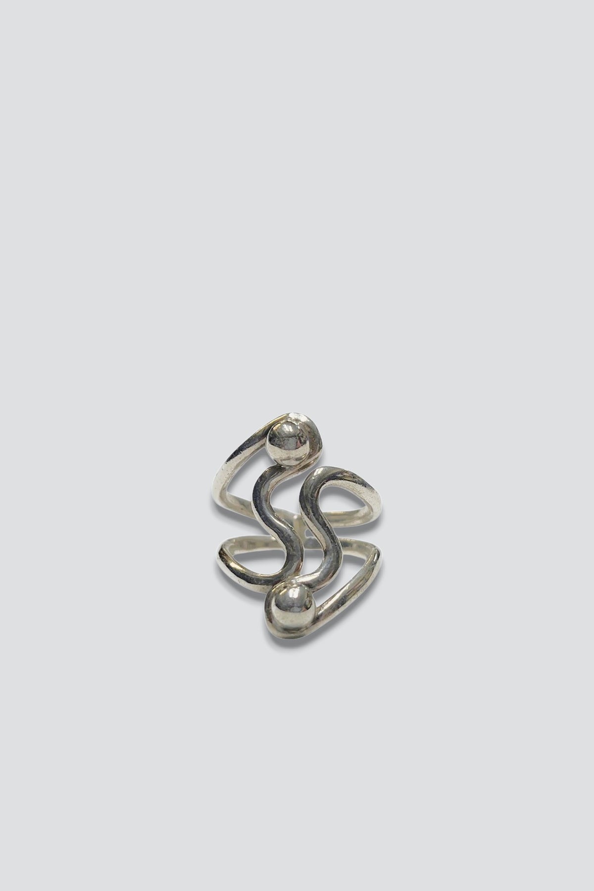 Sterling Silver Swirl Ball Ring