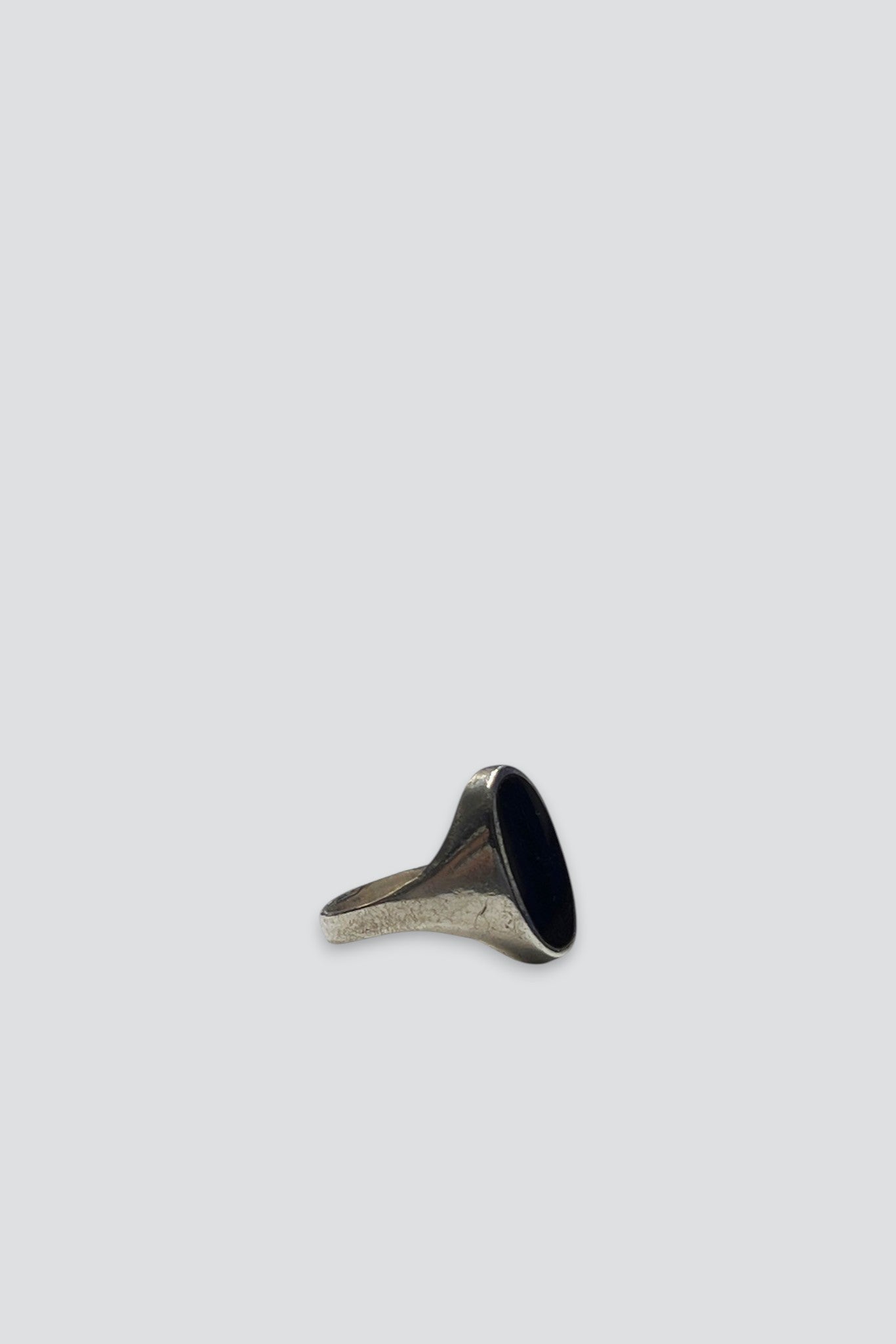 Sterling Silver Onyx Oval Signet Ring