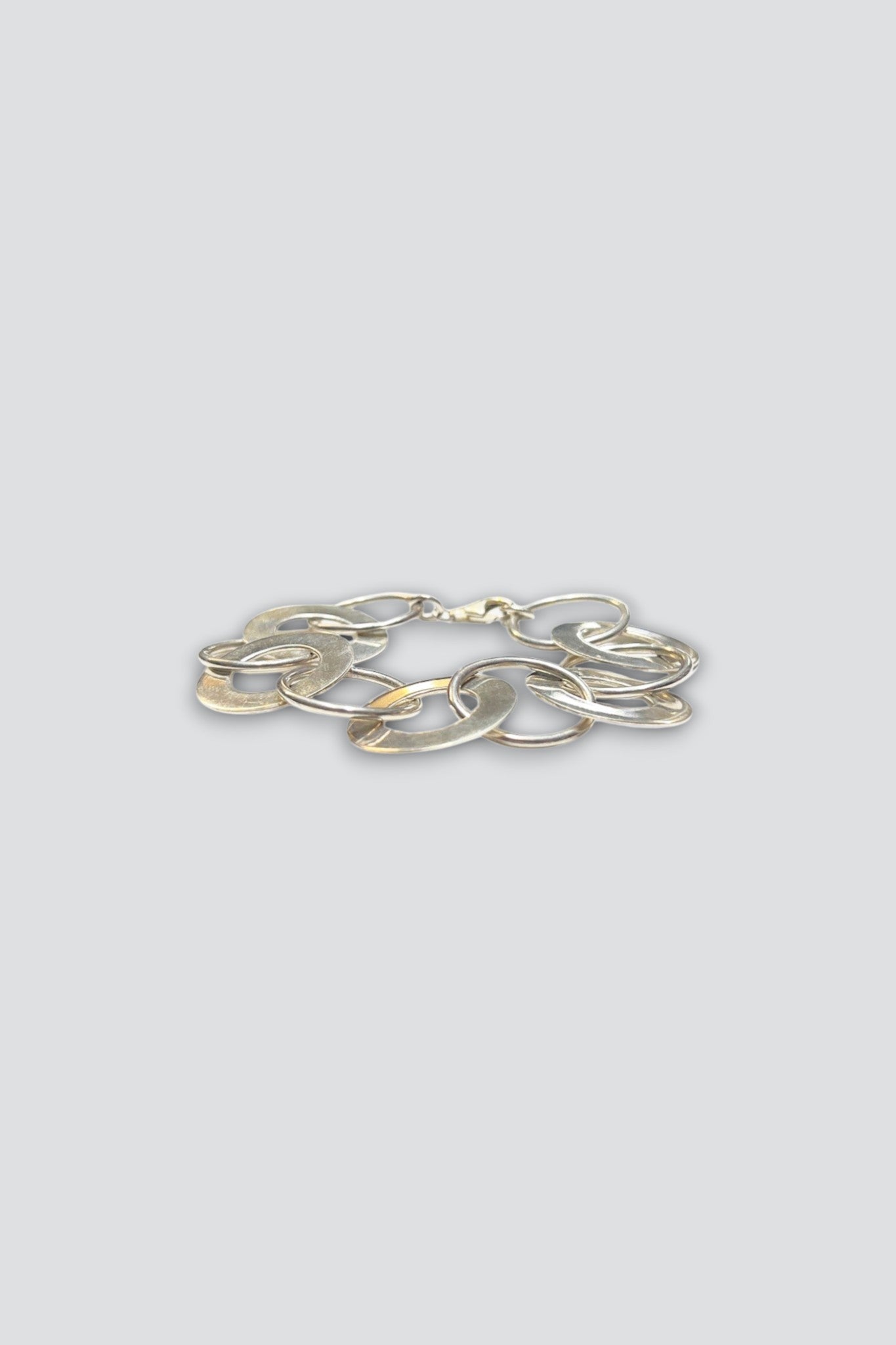 Sterling Silver Multi Disc Link Bracelet