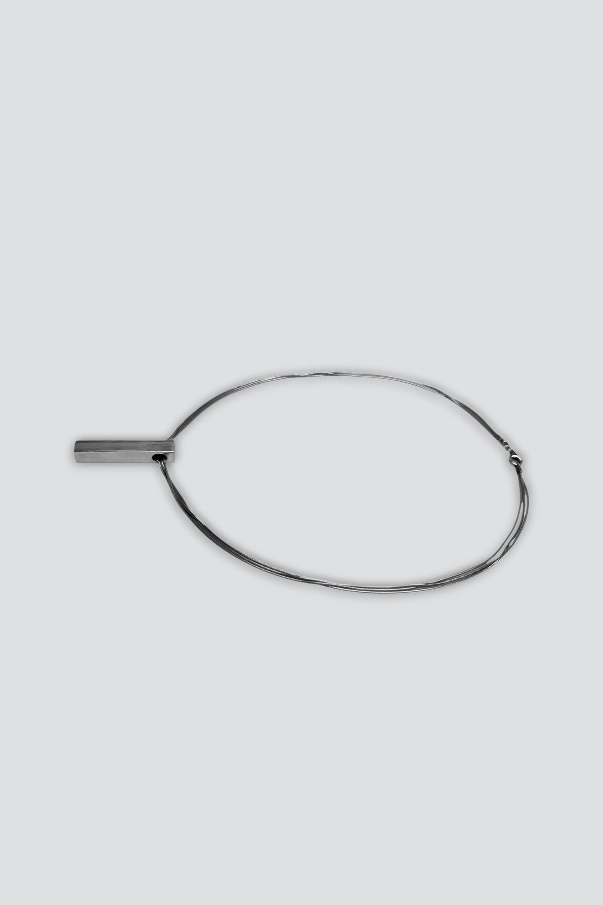 Sterling Silver Double Strand Bar Slider Necklace