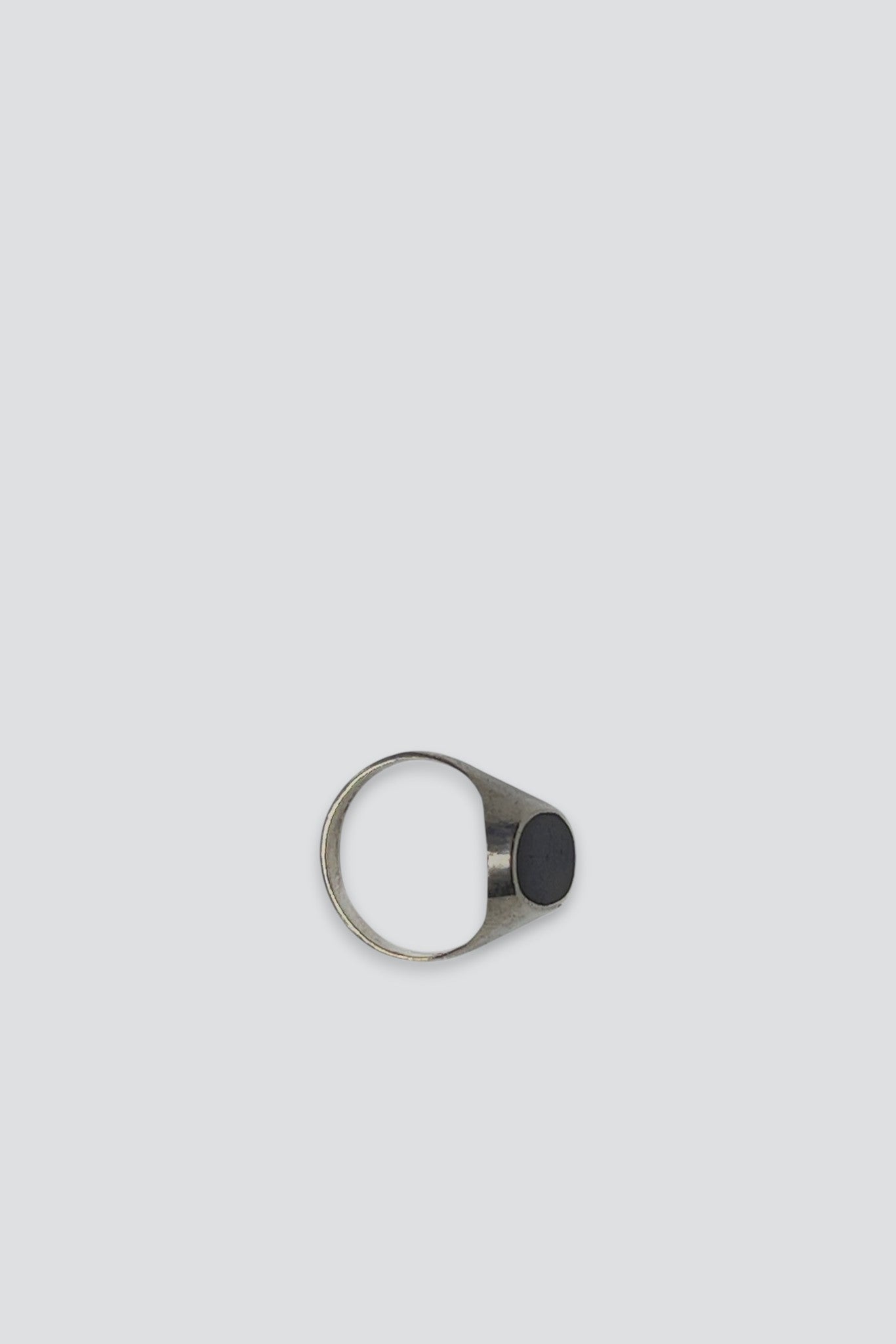 Sterling Silver Onyx Oval Signet Ring