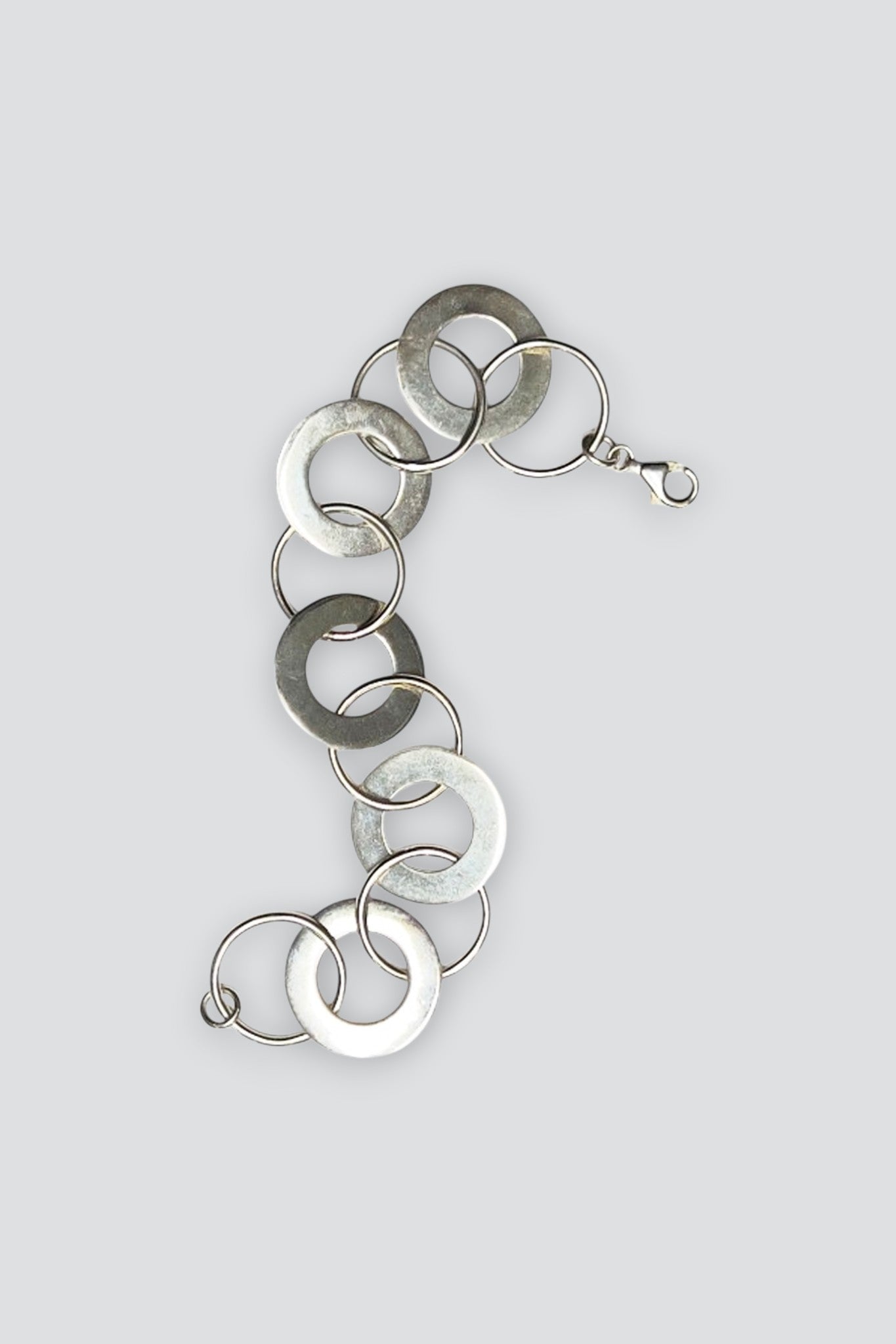 Sterling Silver Multi Disc Link Bracelet