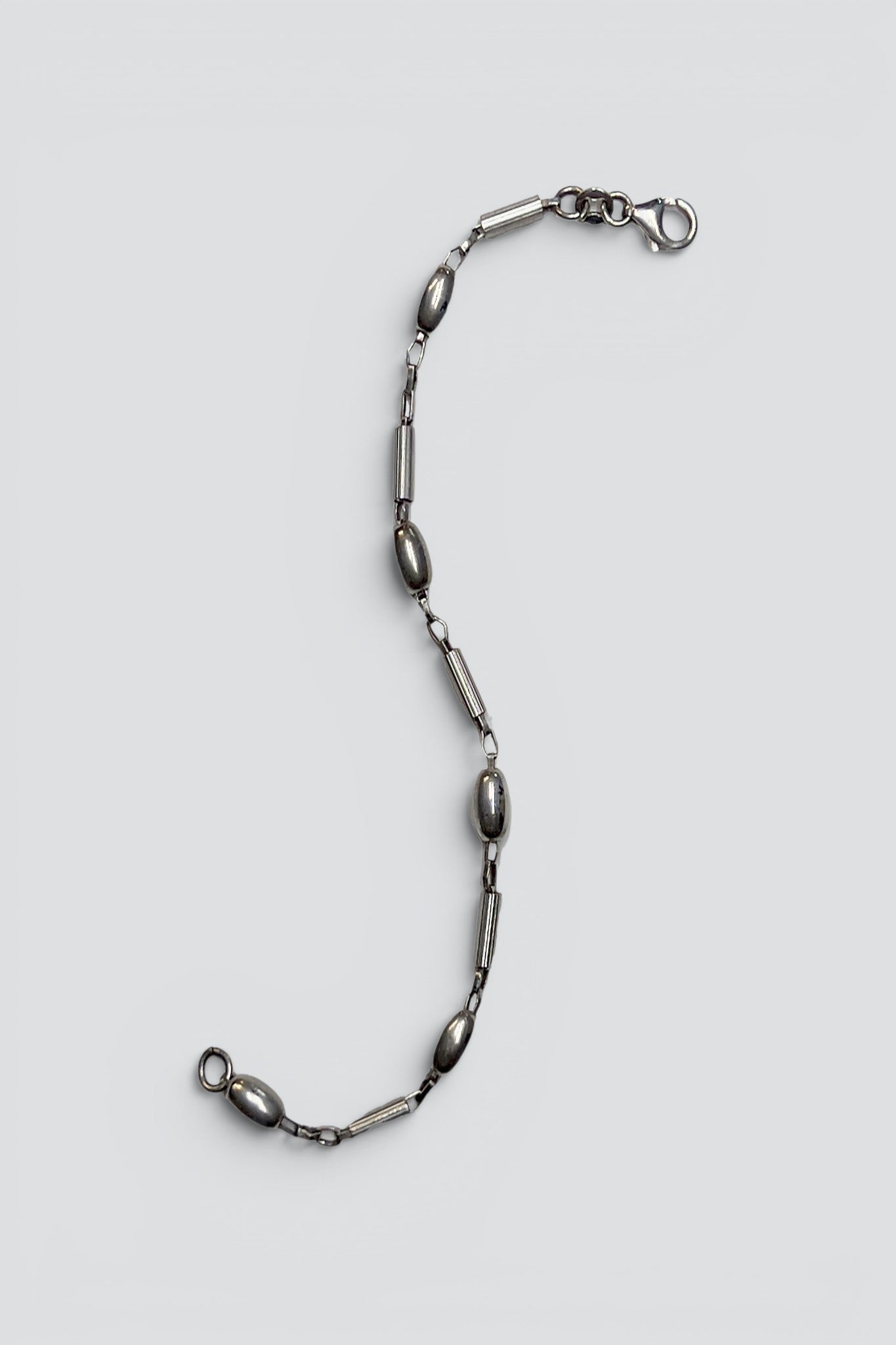 Sterling Silver Oval/Tube Link Bracelet
