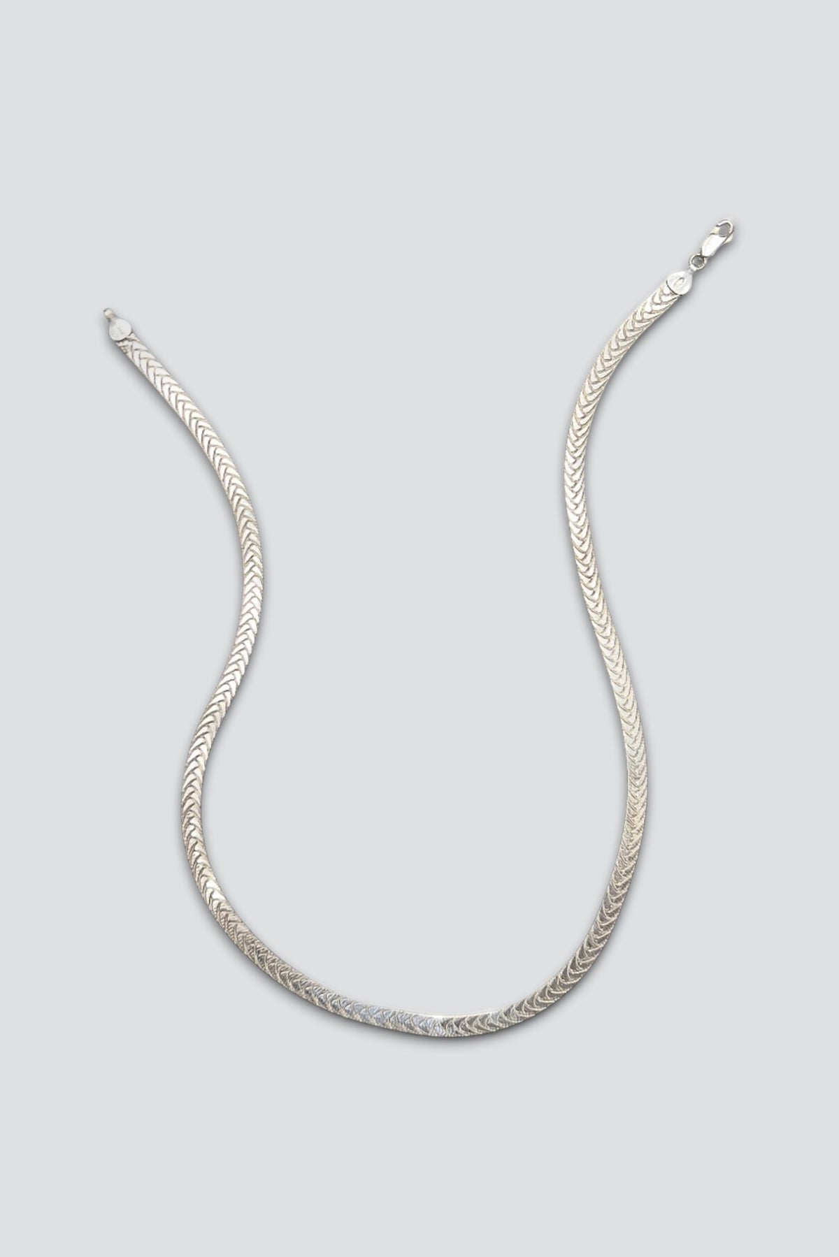 Sterling Silver Herringbone Chain Necklace