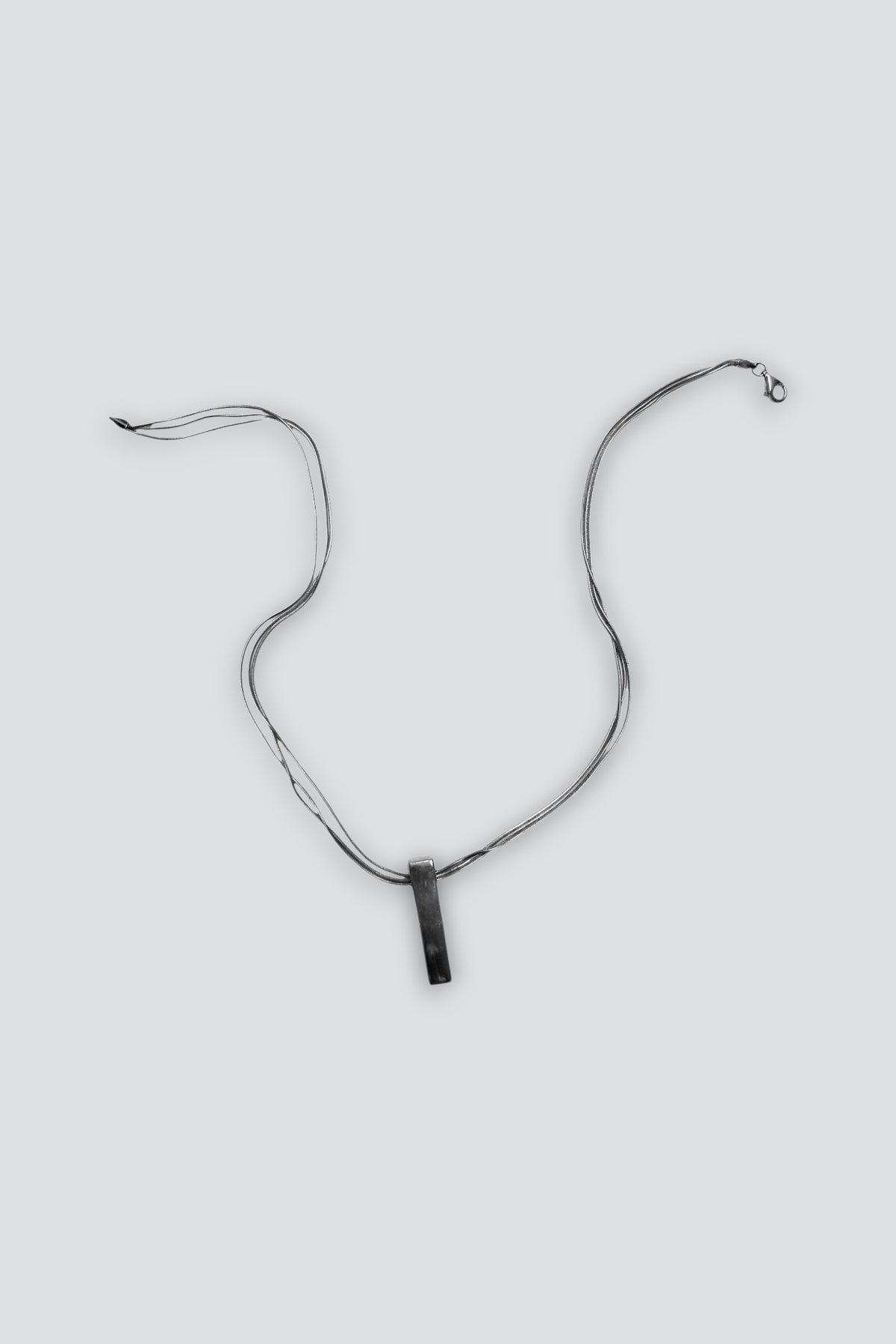 Sterling Silver Double Strand Bar Slider Necklace