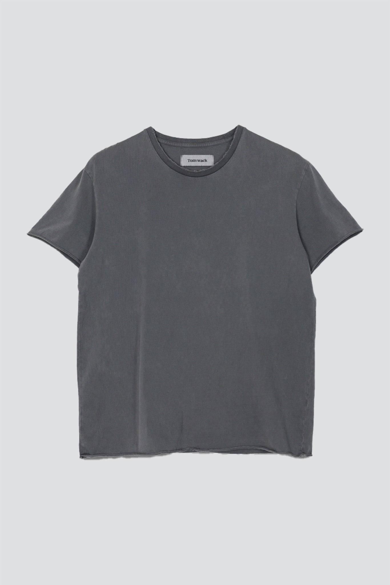 Faded Carbon Garment Dyed Raw Edge T-Shirt