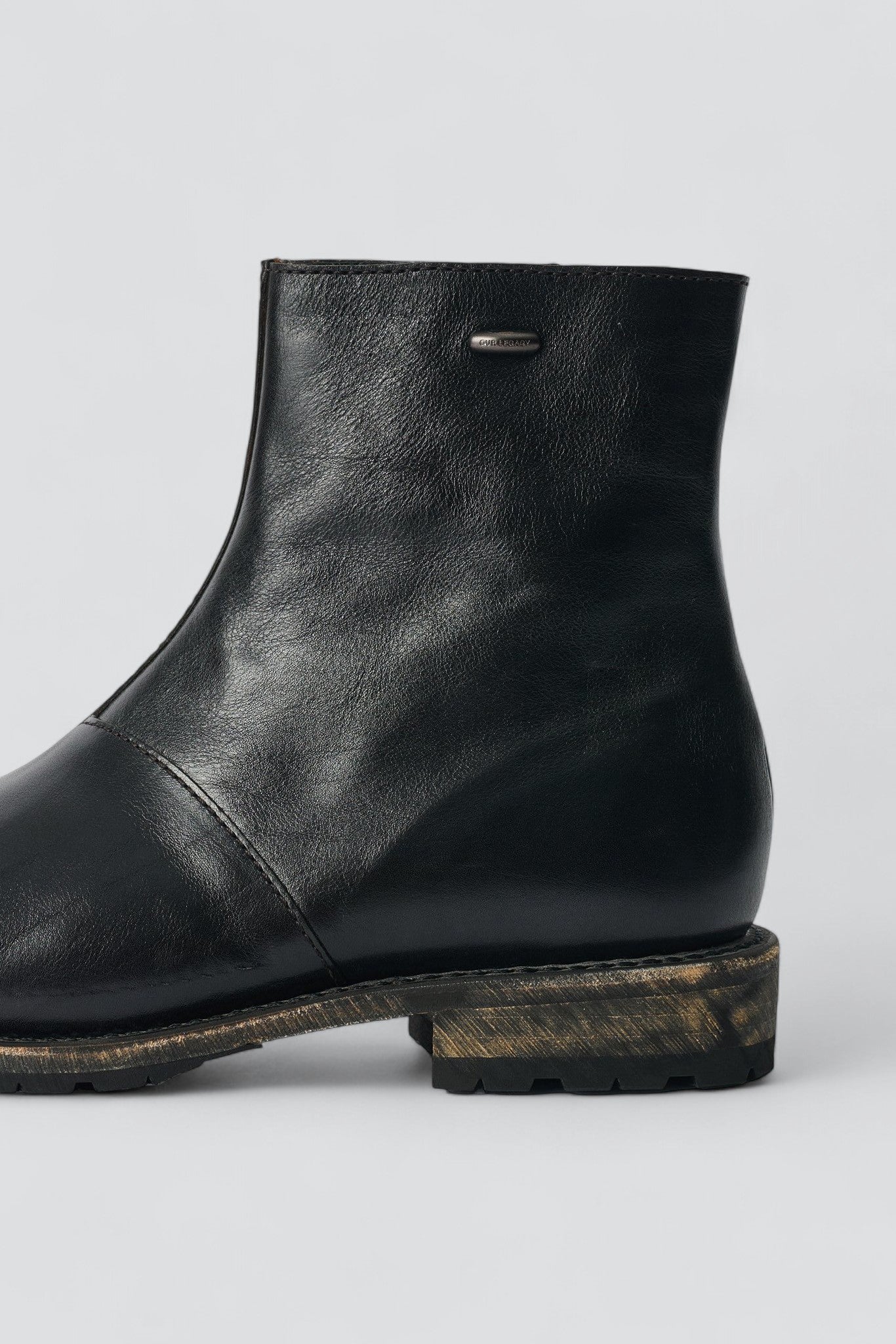Black Leather Engine Boot