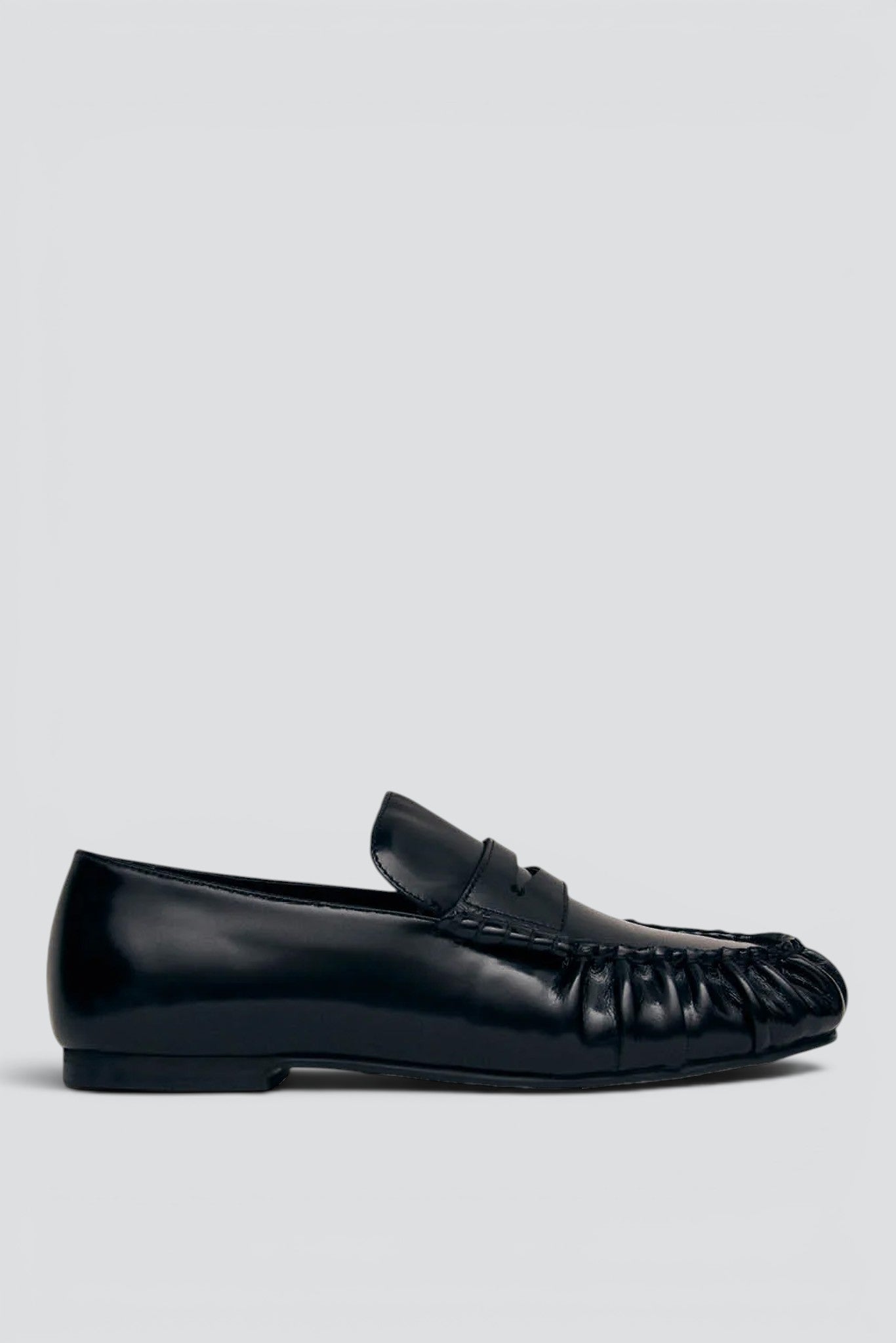 Black Leather Aven Loafers