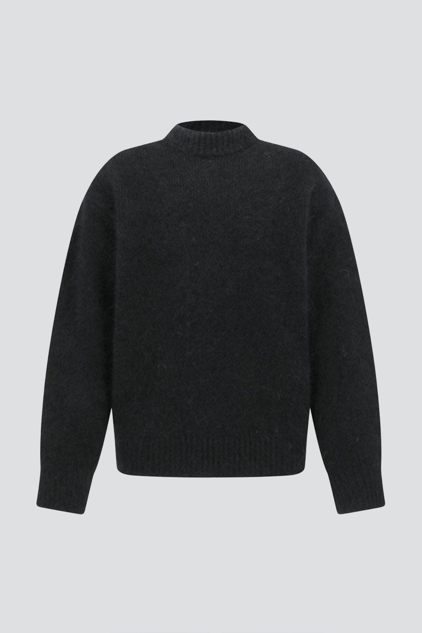 Black Hairy Rounded Pullover
