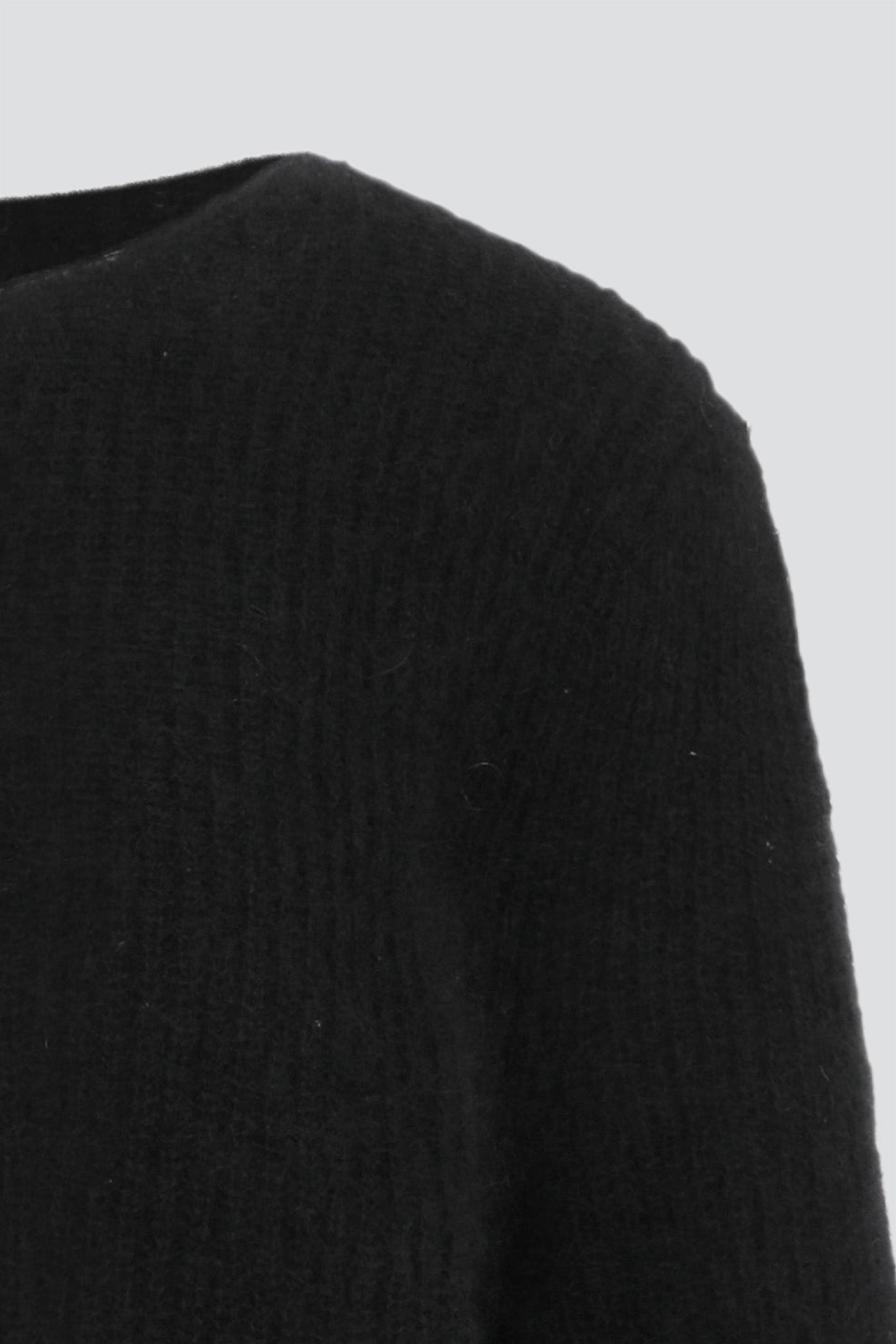 Black Round Neck Sheer Cardigan