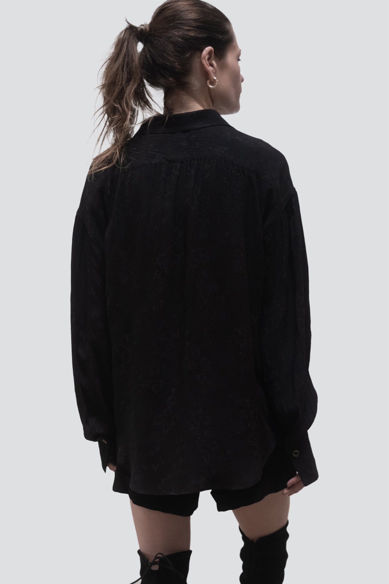 Black Floral Arc Shirt