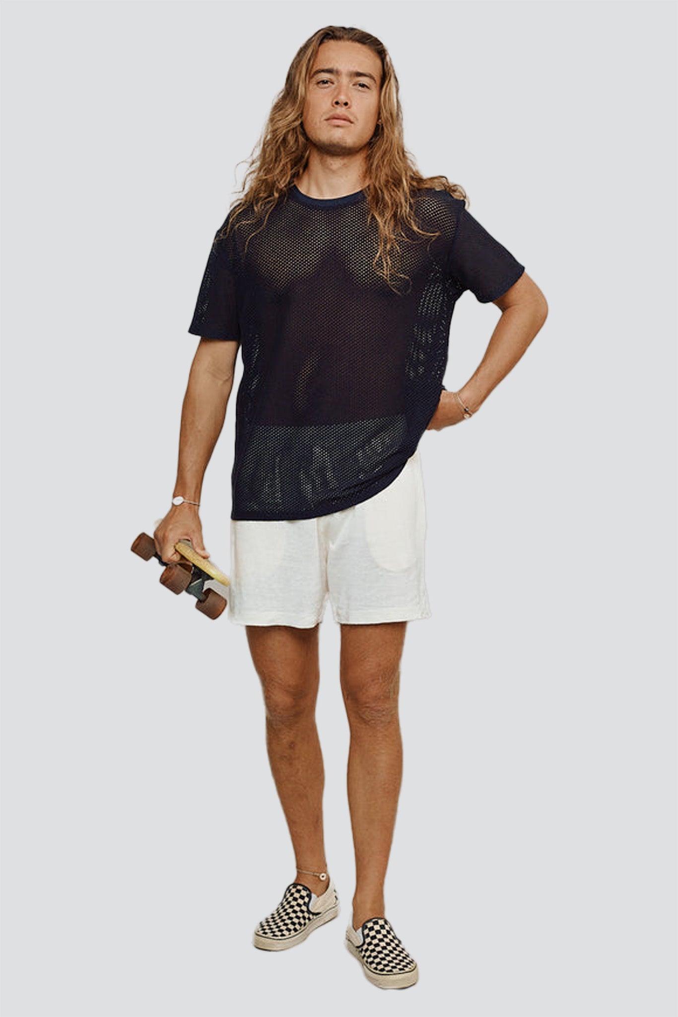 Black Highline Mesh Tee