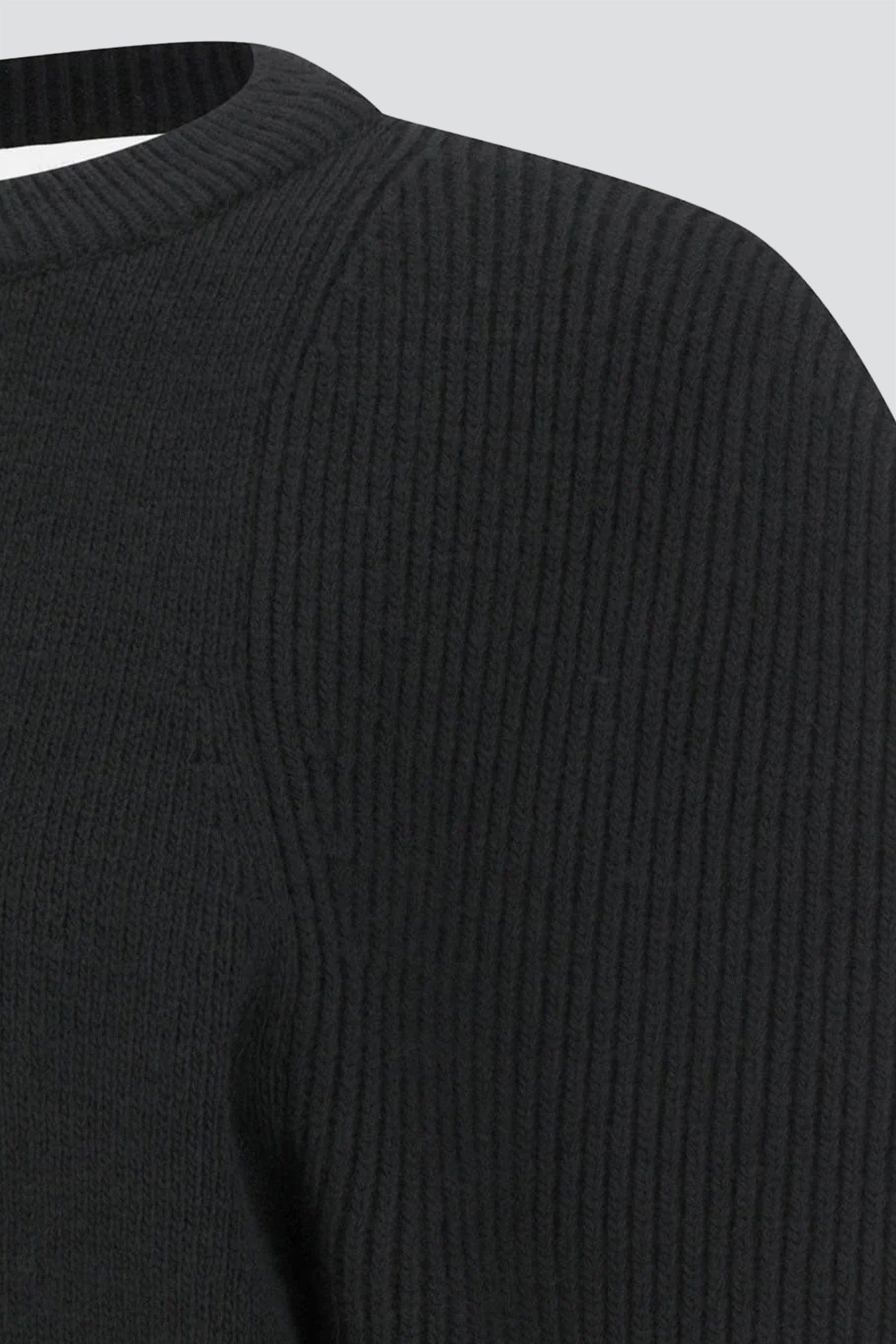 Black Cut Out Round Neck Cardigan